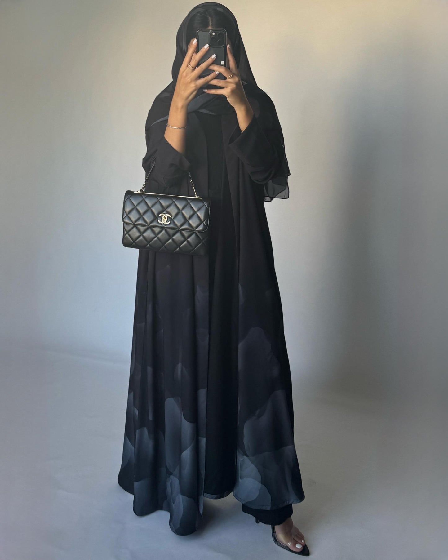 A268 -  Black & Gray Daily Abaya (READY TO SHIP)