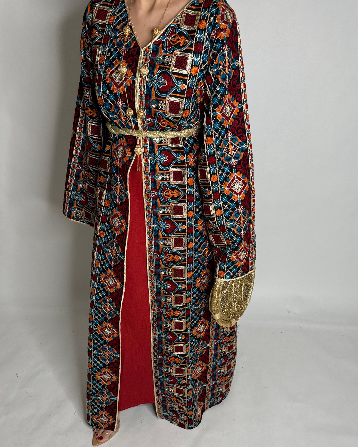 A348 - Ramadan/Eid Embroidered Pattern Jalabiya Set