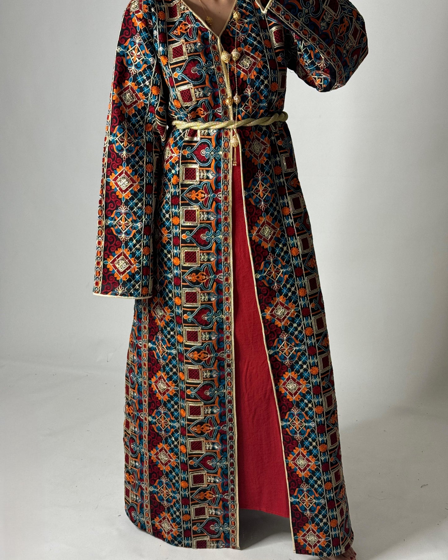 A348 - Ramadan/Eid Embroidered Pattern Jalabiya Set