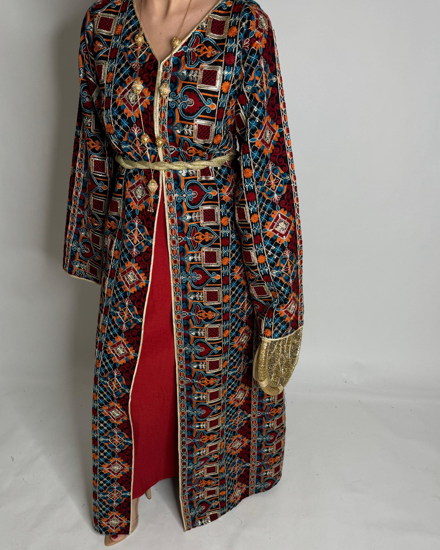 A348 - Ramadan/Eid Embroidered Pattern Jalabiya Set