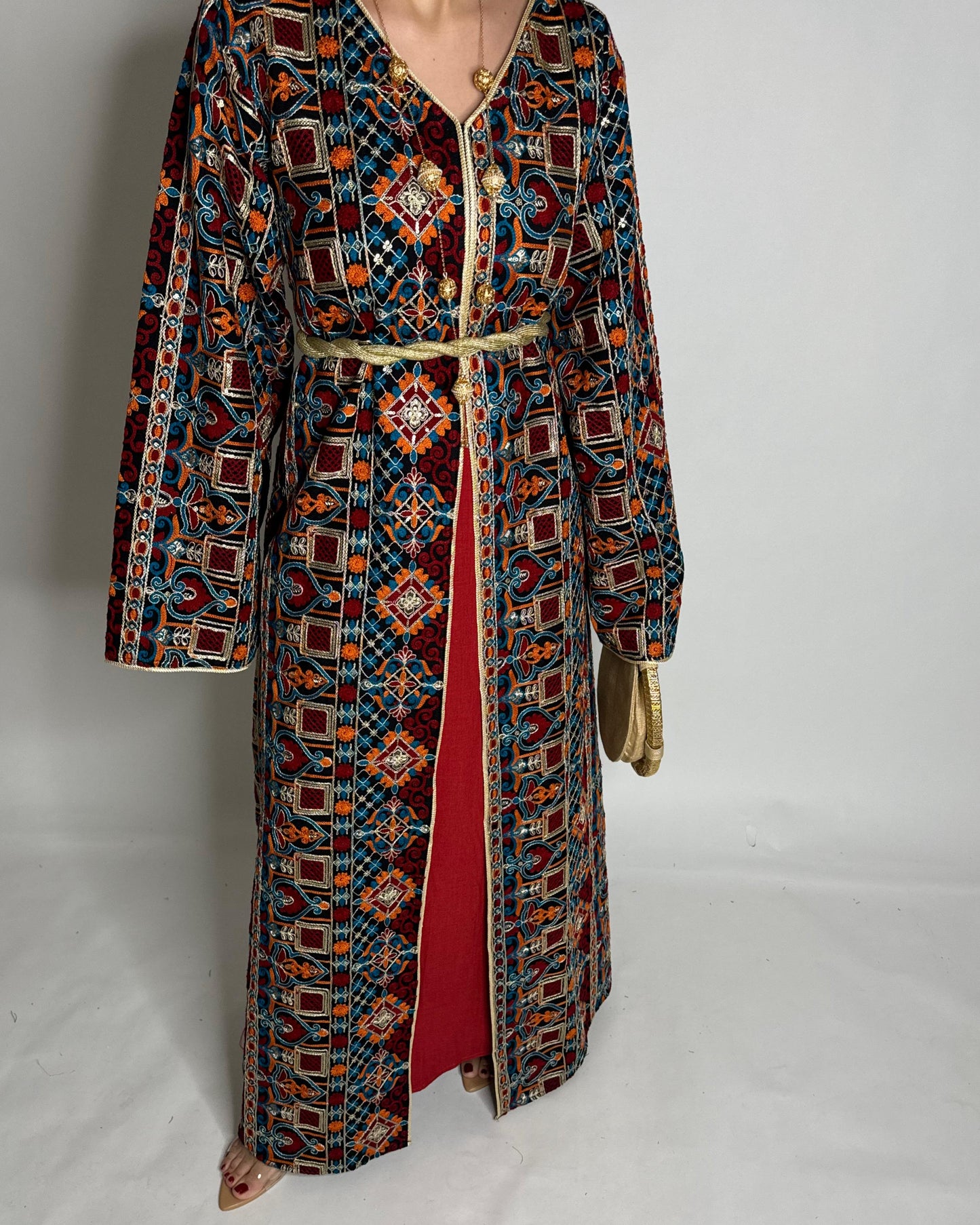 A348 - Ramadan/Eid Embroidered Pattern Jalabiya Set