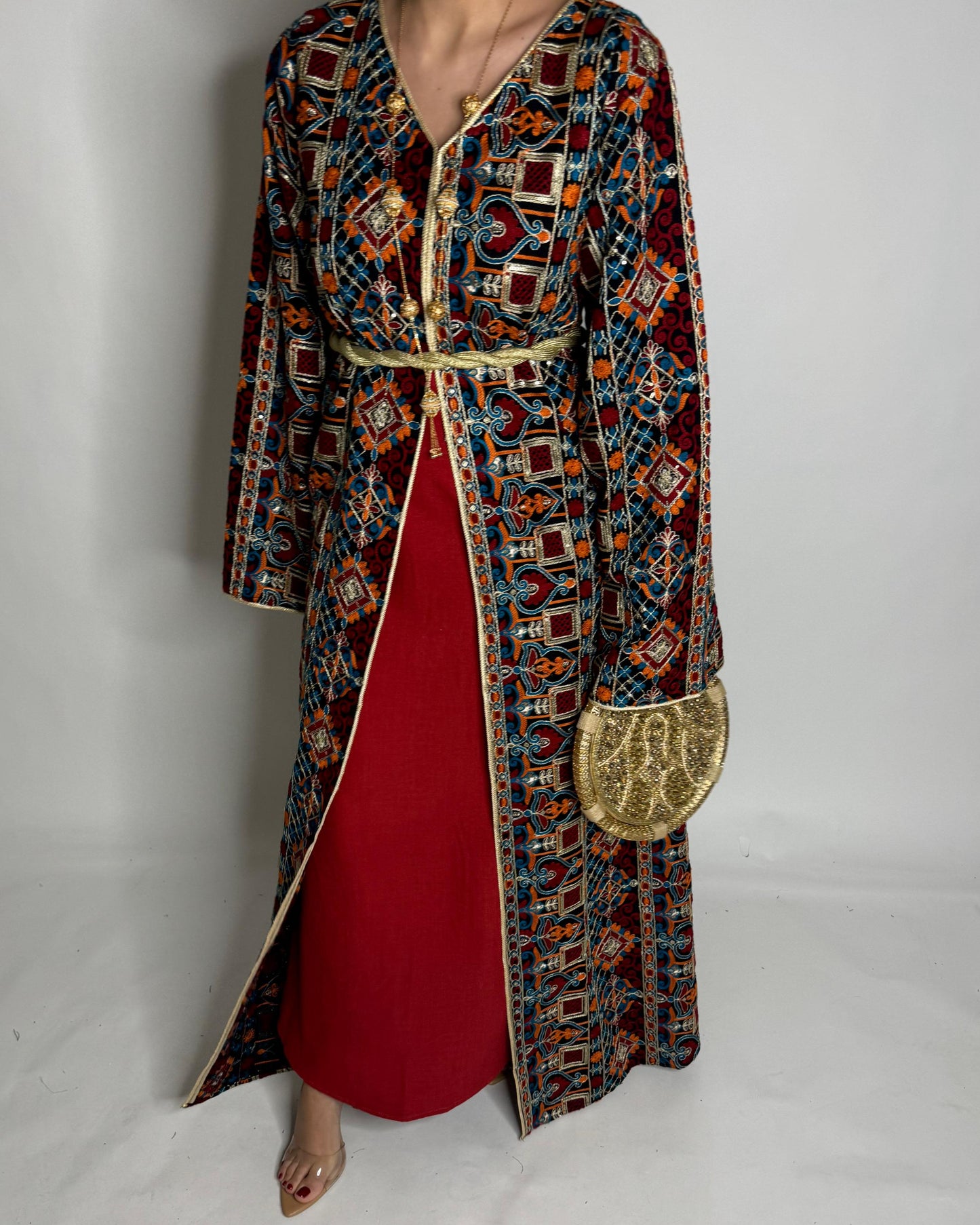 A348 - Ramadan/Eid Embroidered Pattern Jalabiya Set