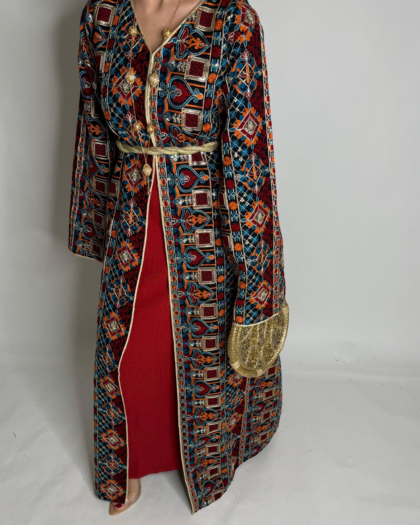 A348 - Ramadan/Eid Embroidered Pattern Jalabiya Set