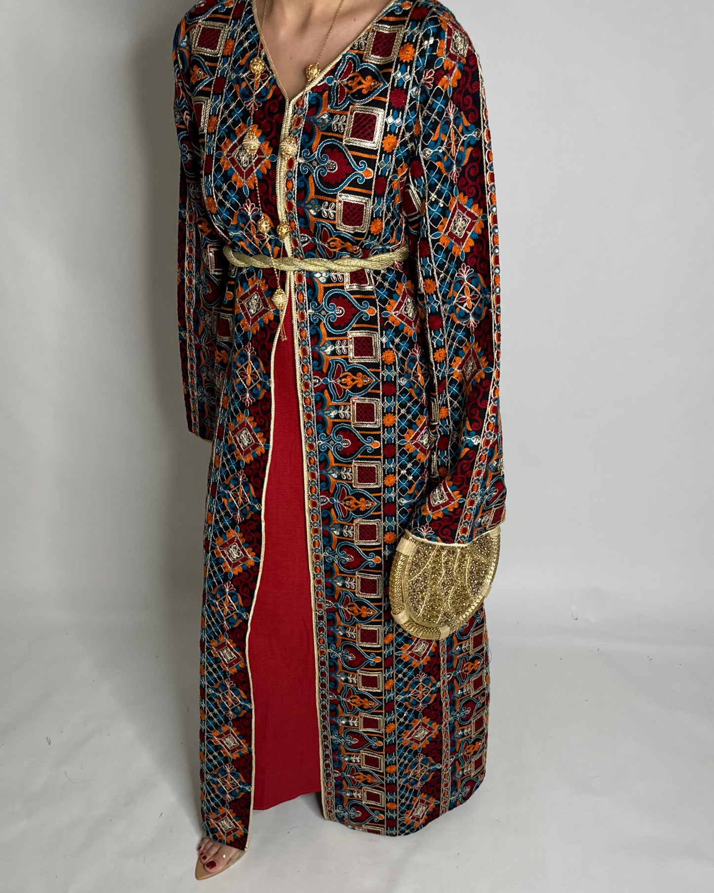 A348 - Ramadan/Eid Embroidered Pattern Jalabiya Set