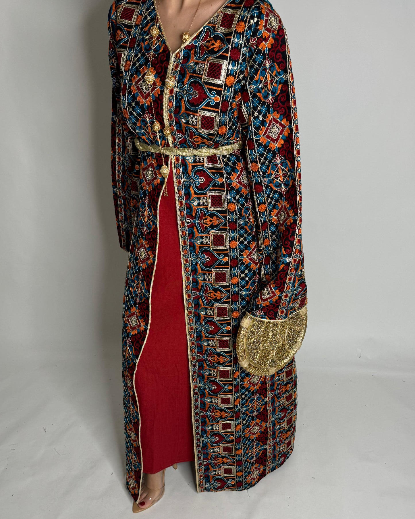 A348 - Ramadan/Eid Embroidered Pattern Jalabiya Set