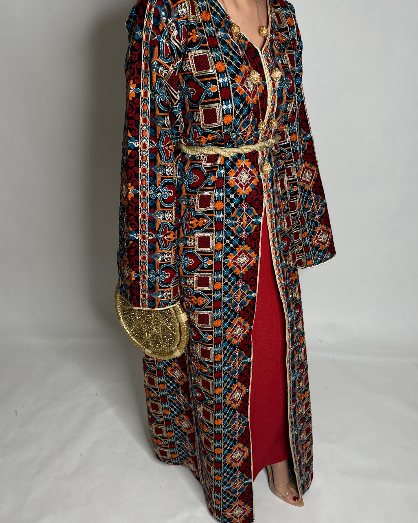 A348 - Ramadan/Eid Embroidered Pattern Jalabiya Set