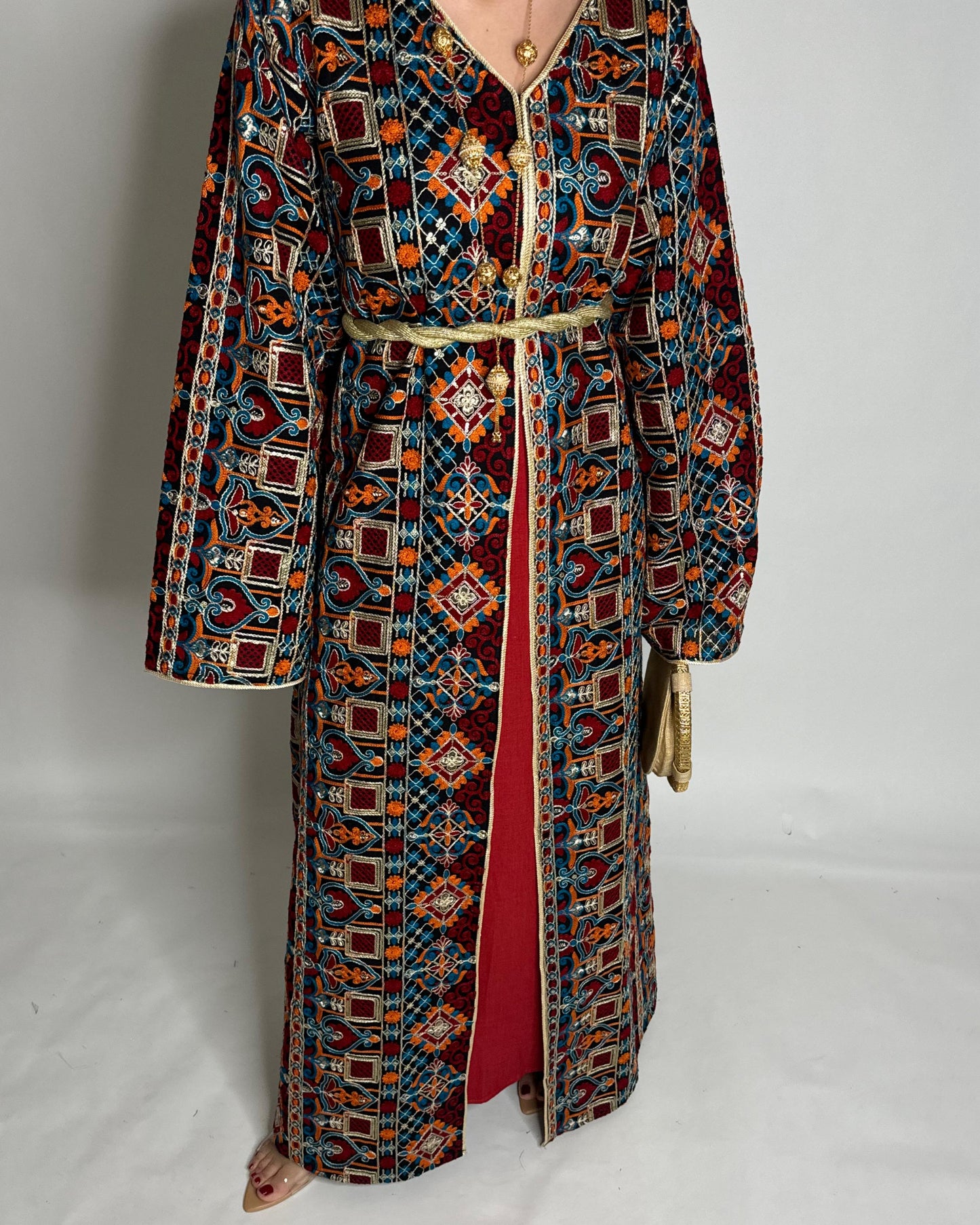 A348 - Ramadan/Eid Embroidered Pattern Jalabiya Set