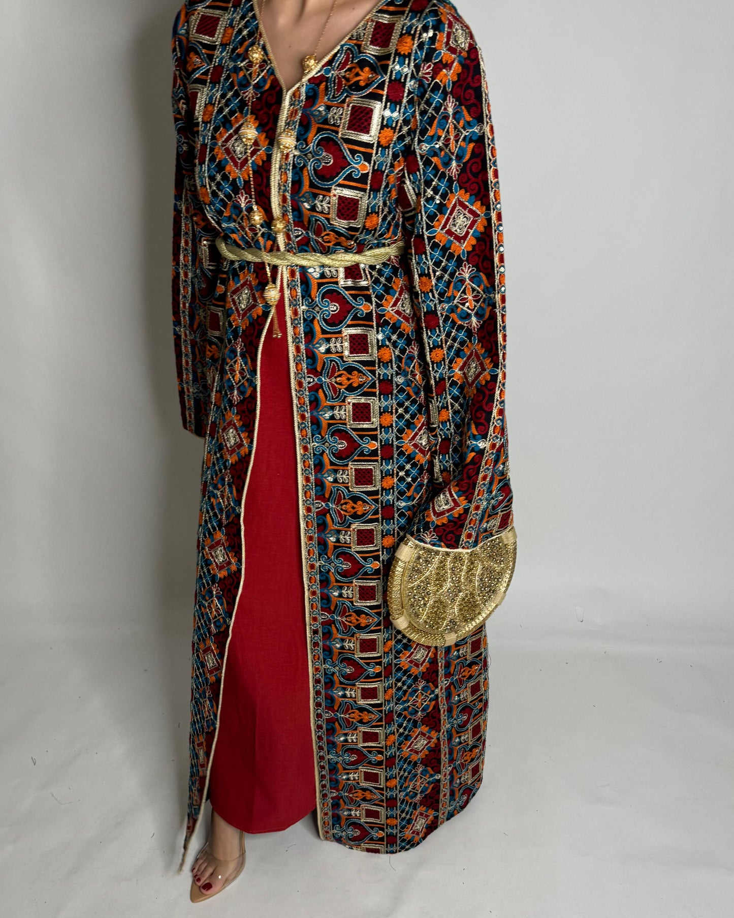 A348 - Ramadan/Eid Embroidered Pattern Jalabiya Set