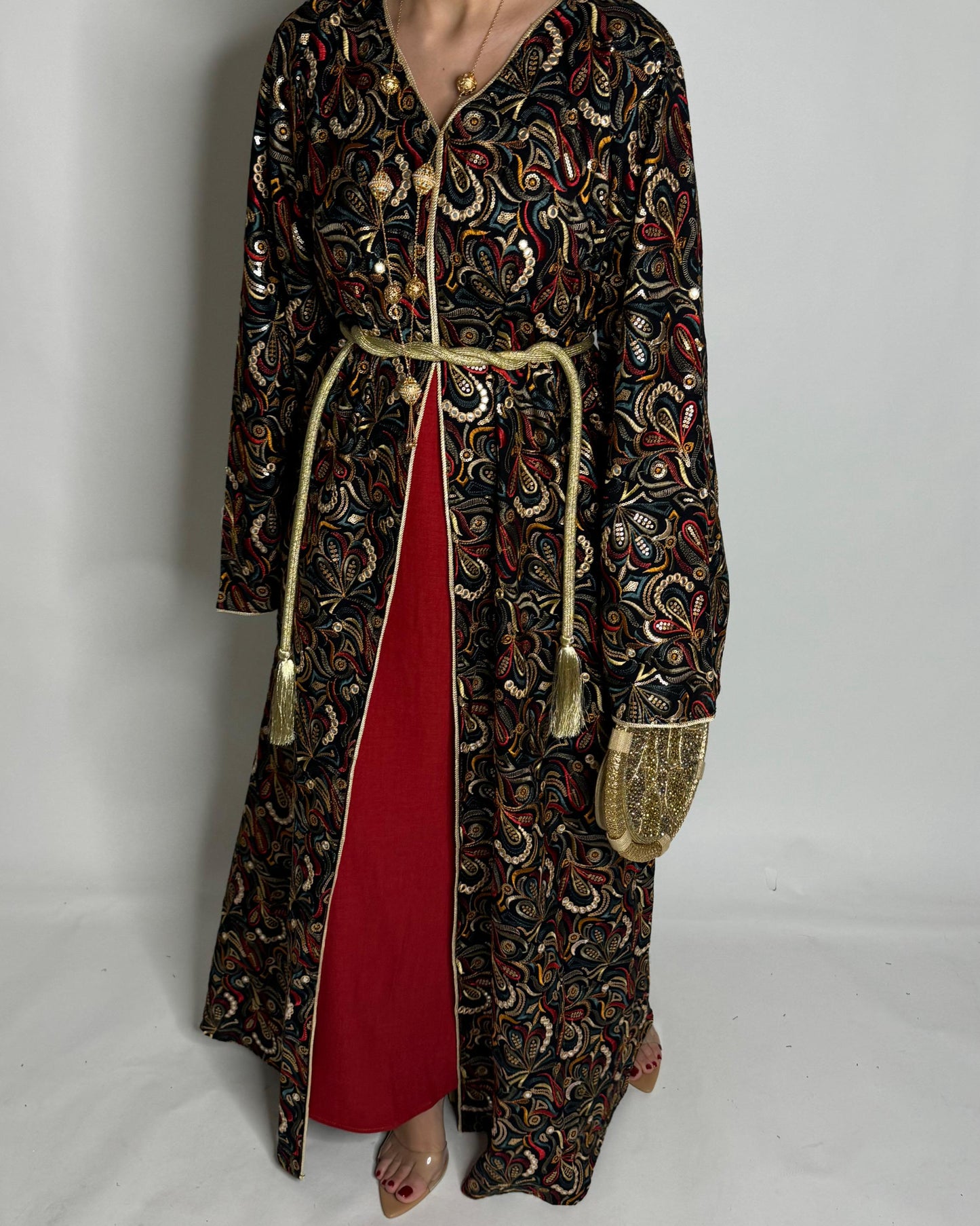 A347 - Ramadan/Eid Embroidered Pattern Jalabiya Set (READY TO SHIP)