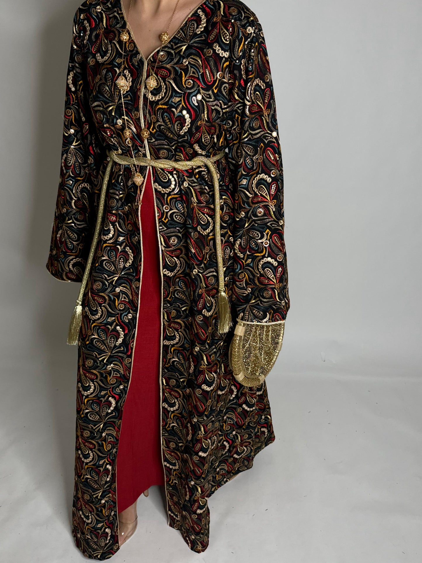A347 - Ramadan/Eid Embroidered Pattern Jalabiya Set (READY TO SHIP)