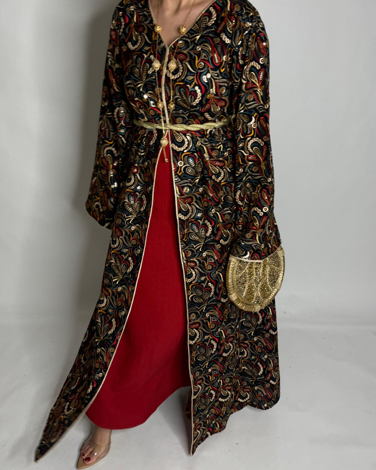 A347 - Ramadan/Eid Embroidered Pattern Jalabiya Set (READY TO SHIP)