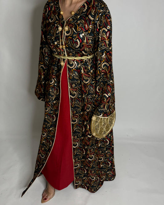 A347 - Ramadan/Eid Embroidered Pattern Jalabiya Set (READY TO SHIP)