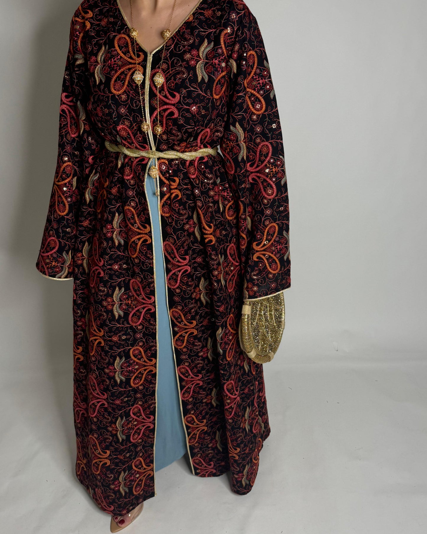 A350 - Ramadan/Eid Embroidered Pattern Jalabiya Set (READY TO SHIP)