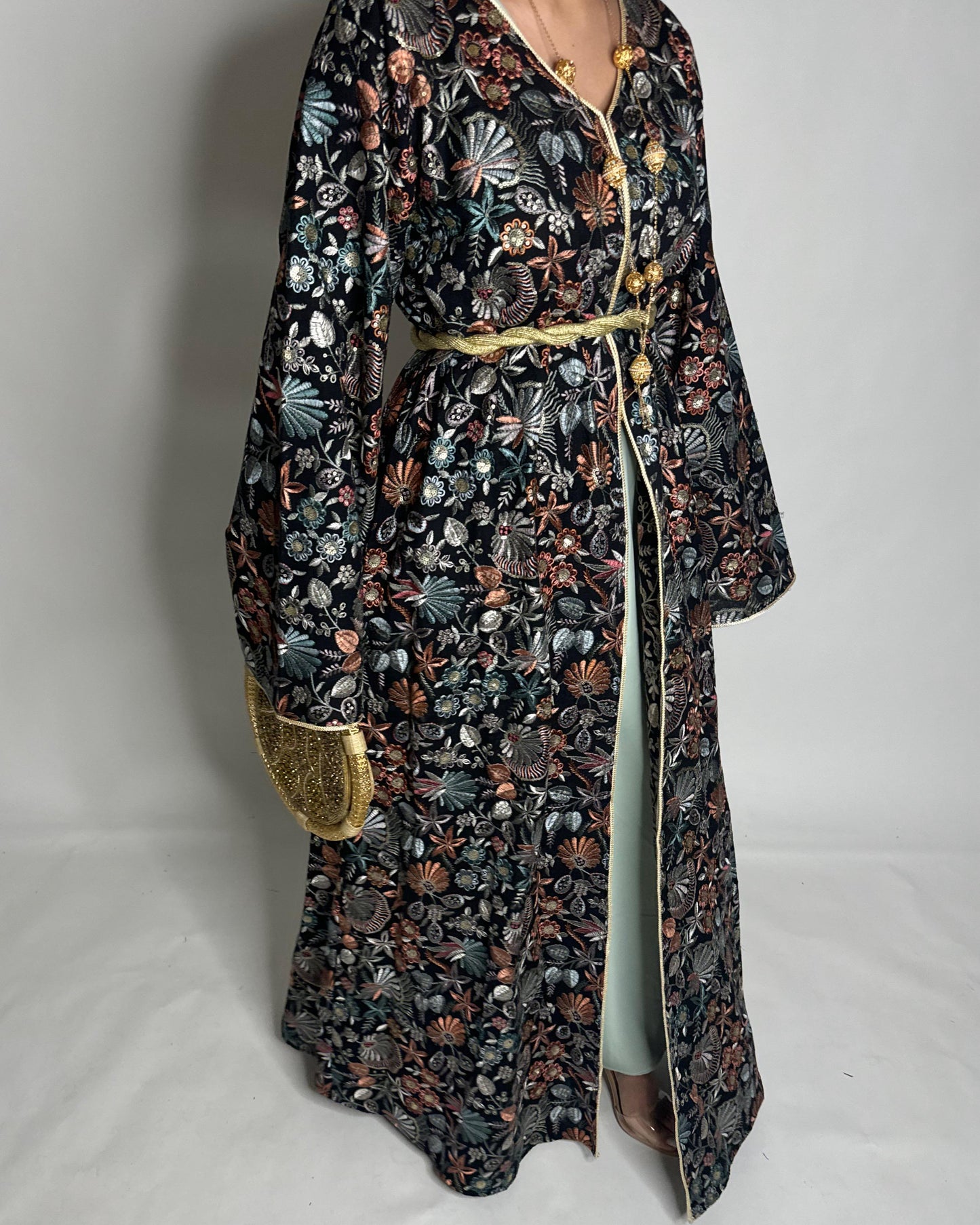 A352 - Ramadan/Eid Embroidered Pattern Jalabiya Set