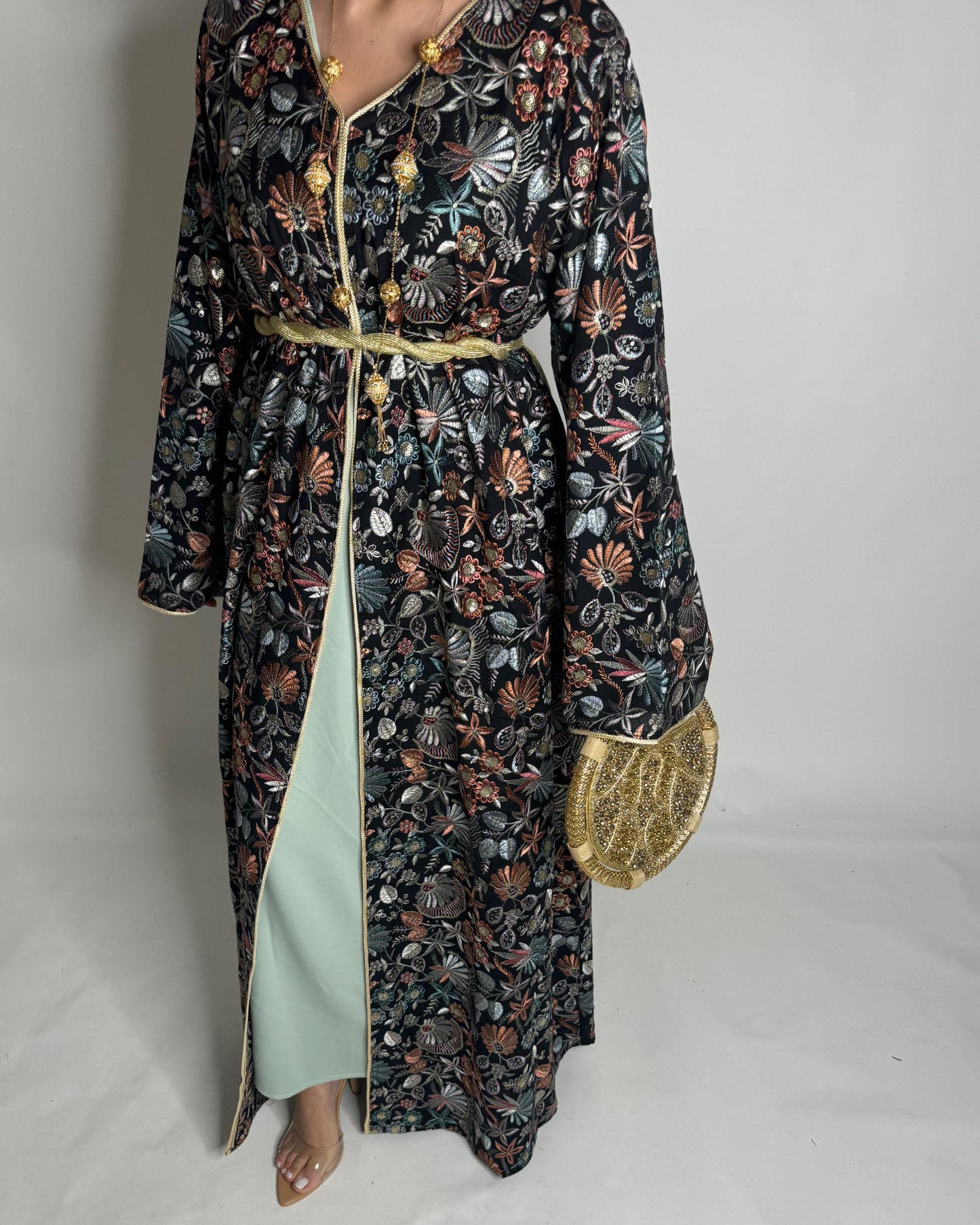 A352 - Ramadan/Eid Embroidered Pattern Jalabiya Set