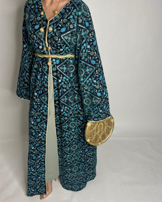 A354- Ramadan/Eid Embroidered Pattern Jalabiya Set (READY TO SHIP)