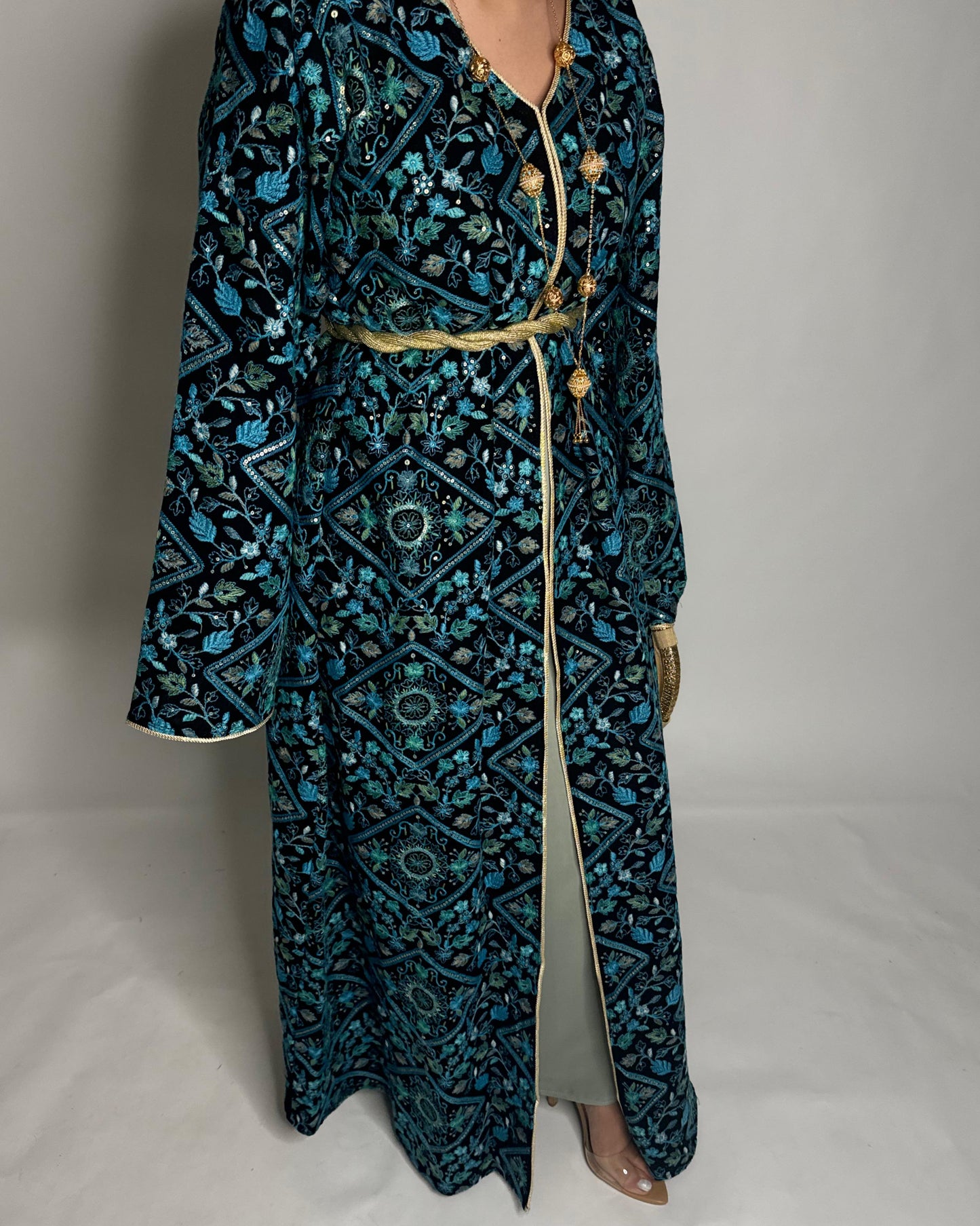 A354- Ramadan/Eid Embroidered Pattern Jalabiya Set