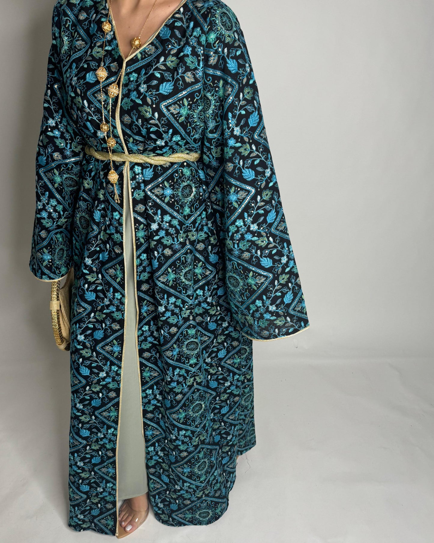 A354- Ramadan/Eid Embroidered Pattern Jalabiya Set