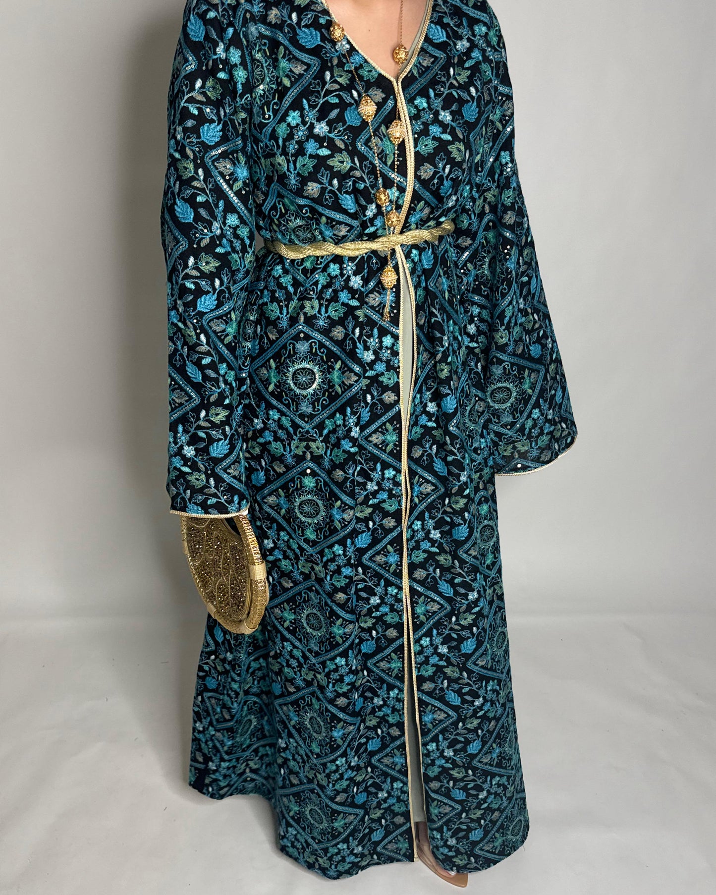 A354- Ramadan/Eid Embroidered Pattern Jalabiya Set