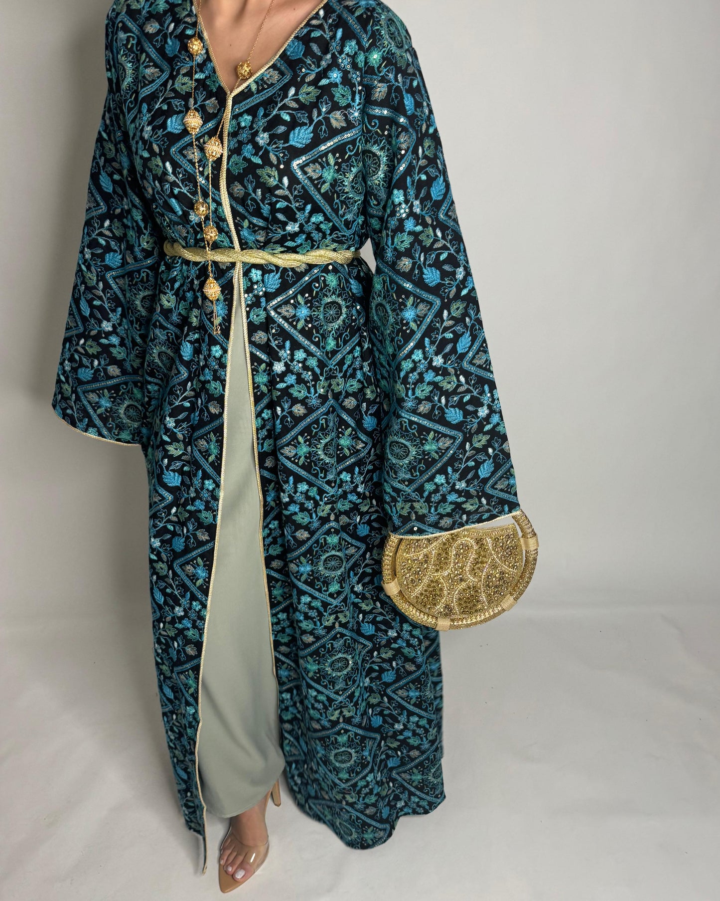 A354- Ramadan/Eid Embroidered Pattern Jalabiya Set