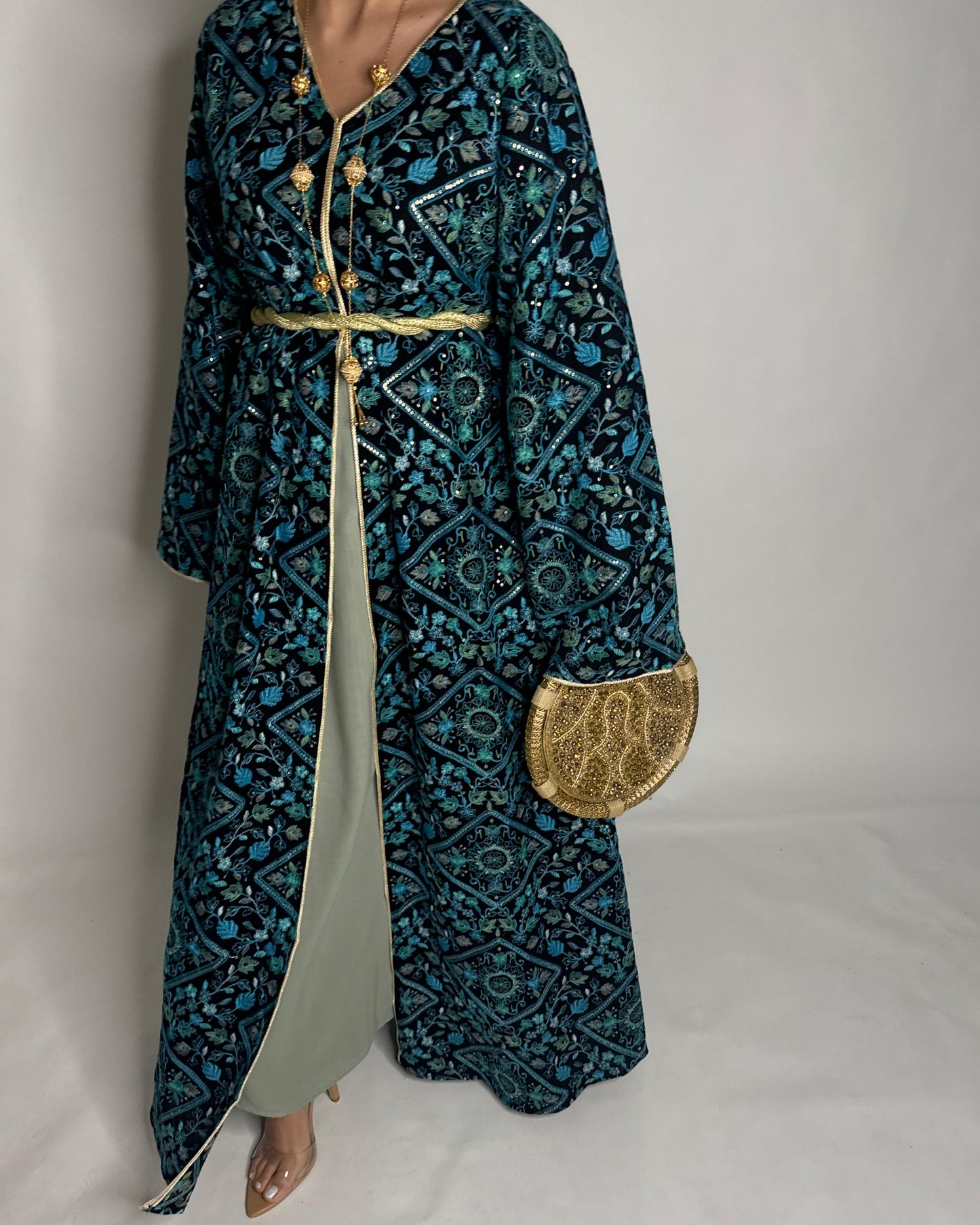 A354- Ramadan/Eid Embroidered Pattern Jalabiya Set