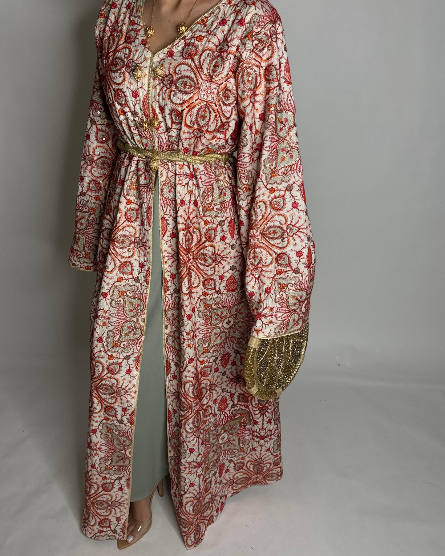 A355- Ramadan/Eid Embroidered Pattern Jalabiya Set