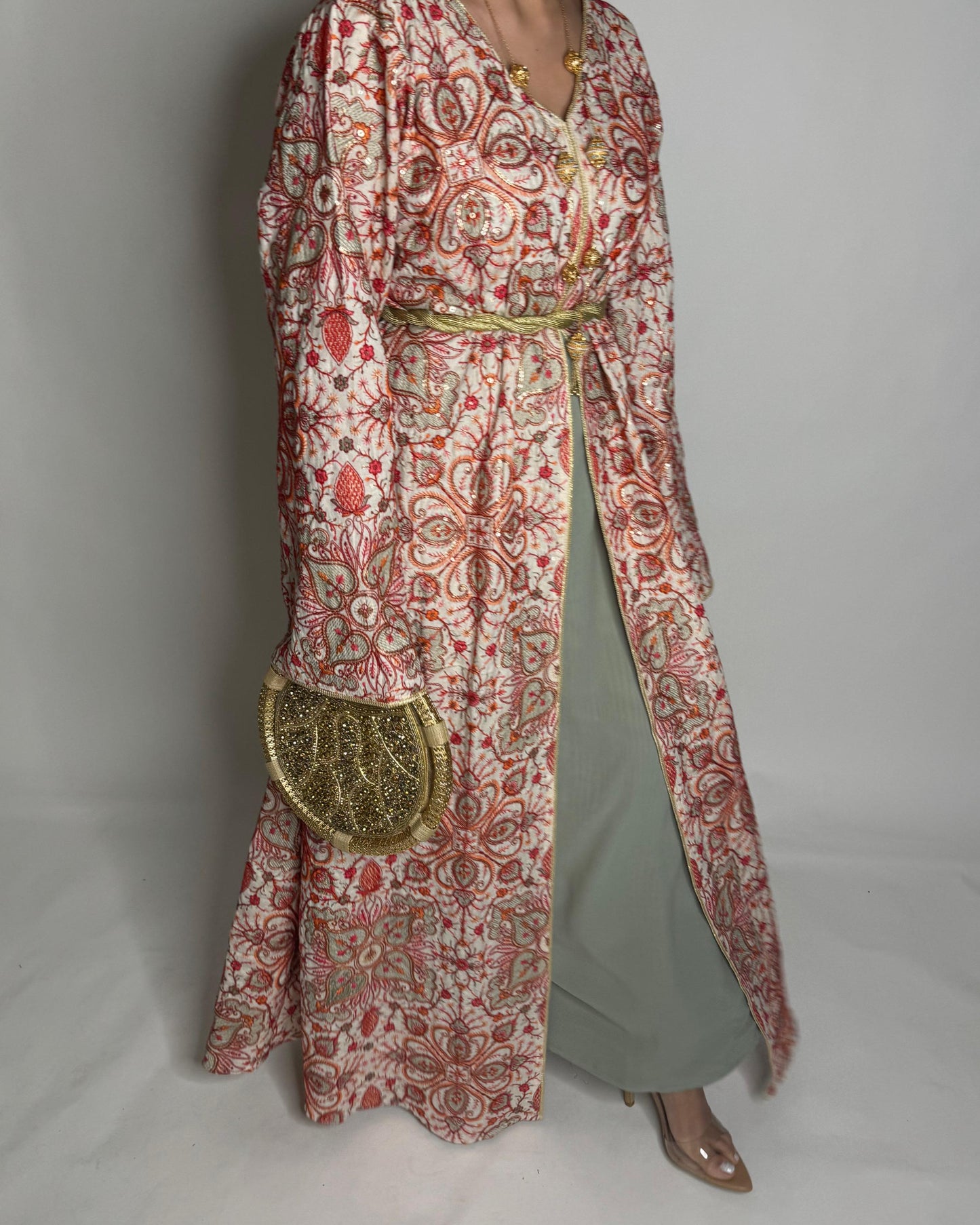 A355- Ramadan/Eid Embroidered Pattern Jalabiya Set