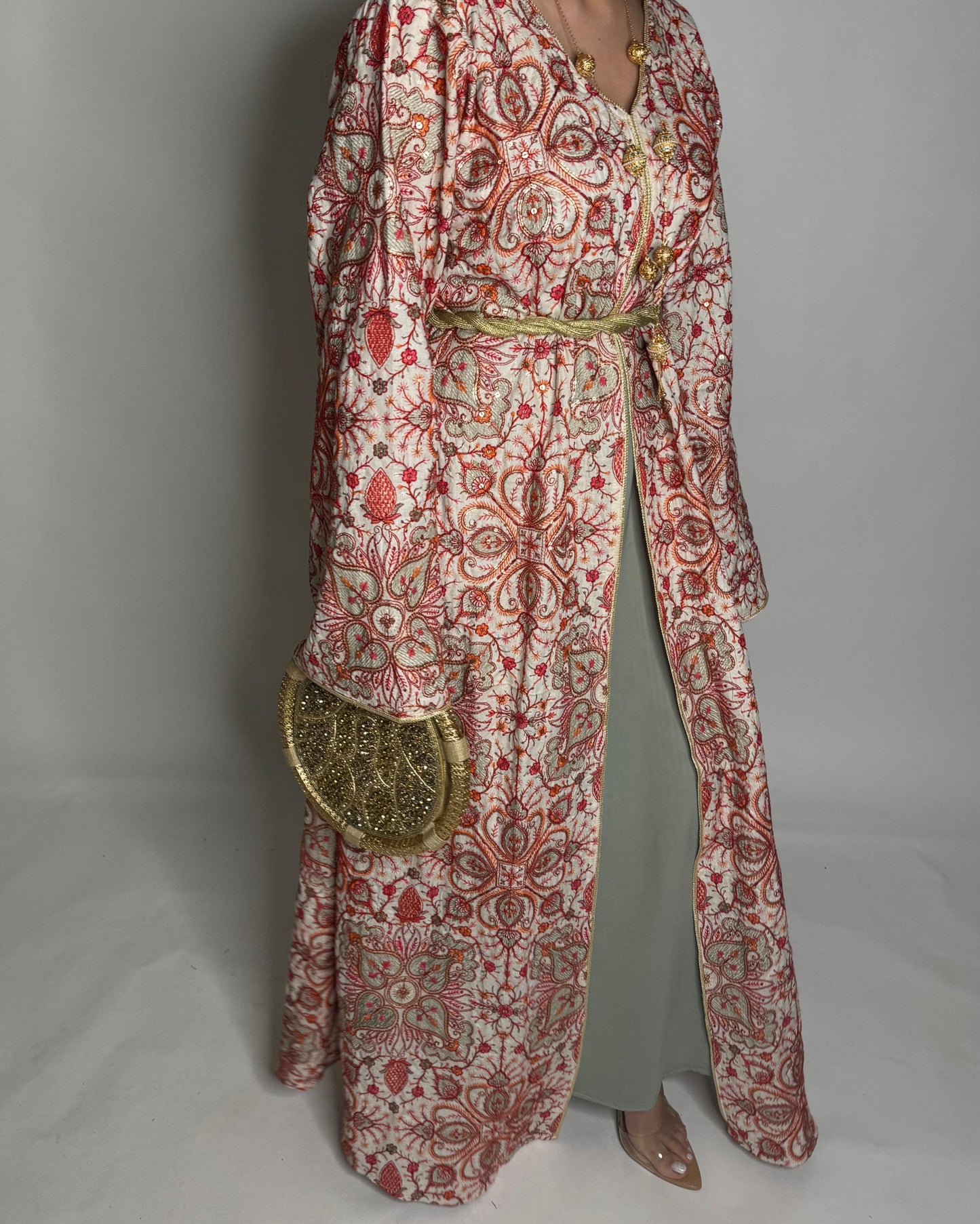 A355- Ramadan/Eid Embroidered Pattern Jalabiya Set