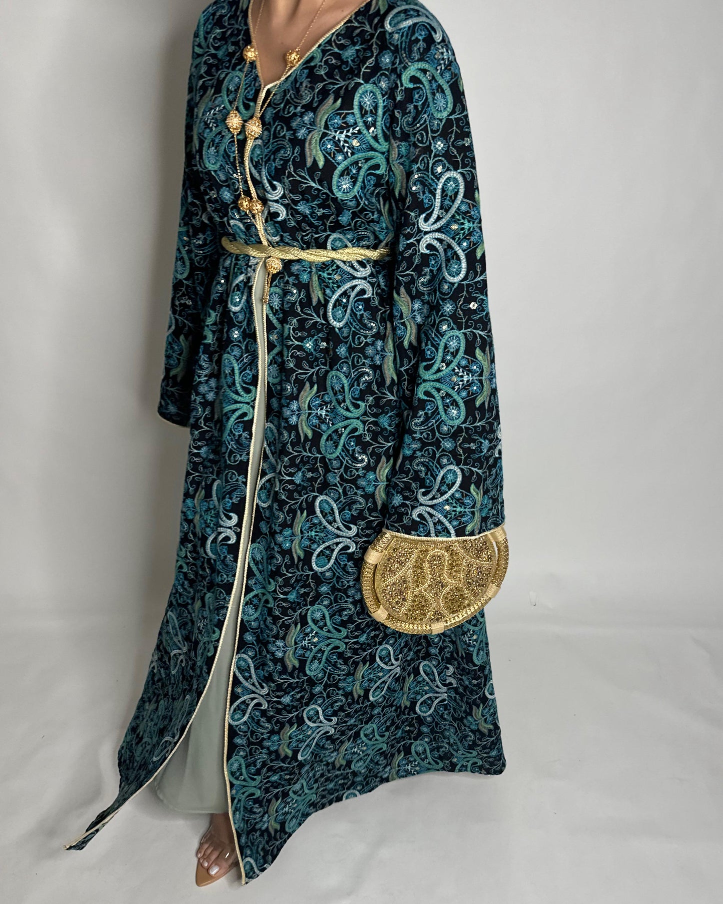 A356- Ramadan/Eid Embroidered Pattern Jalabiya Set (READY TO SHIP)