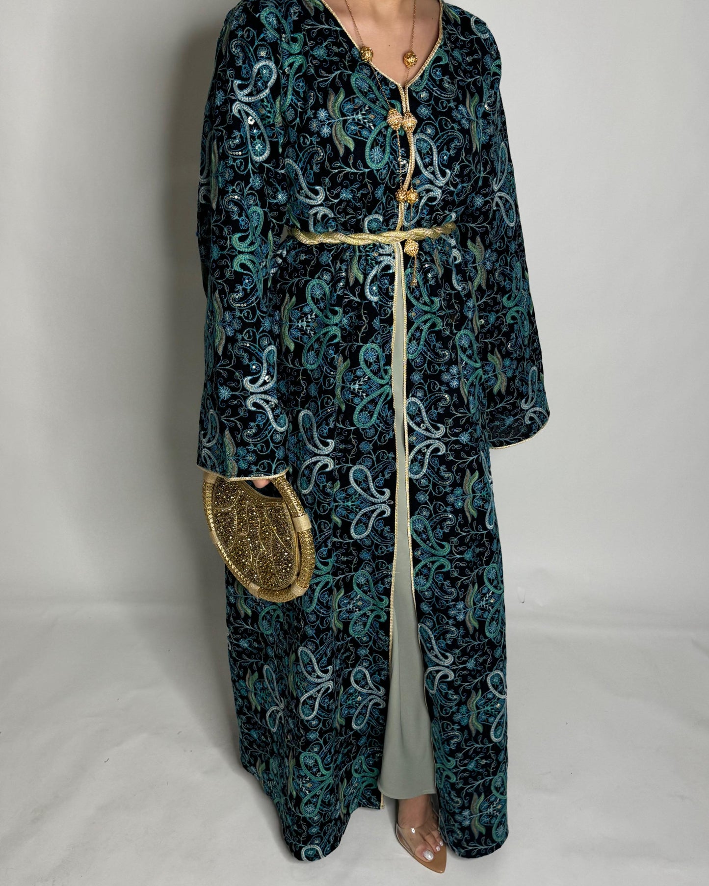 A356- Ramadan/Eid Embroidered Pattern Jalabiya Set (READY TO SHIP)