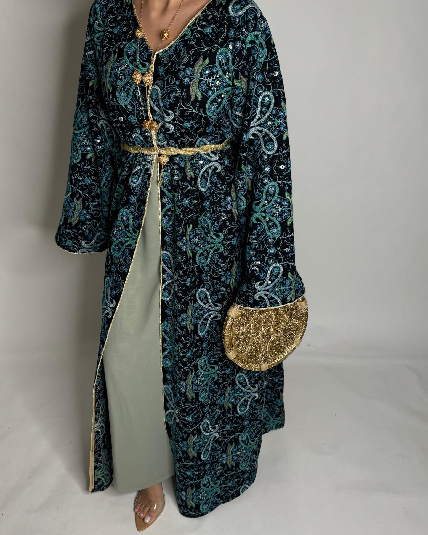 A356- Ramadan/Eid Embroidered Pattern Jalabiya Set (READY TO SHIP)
