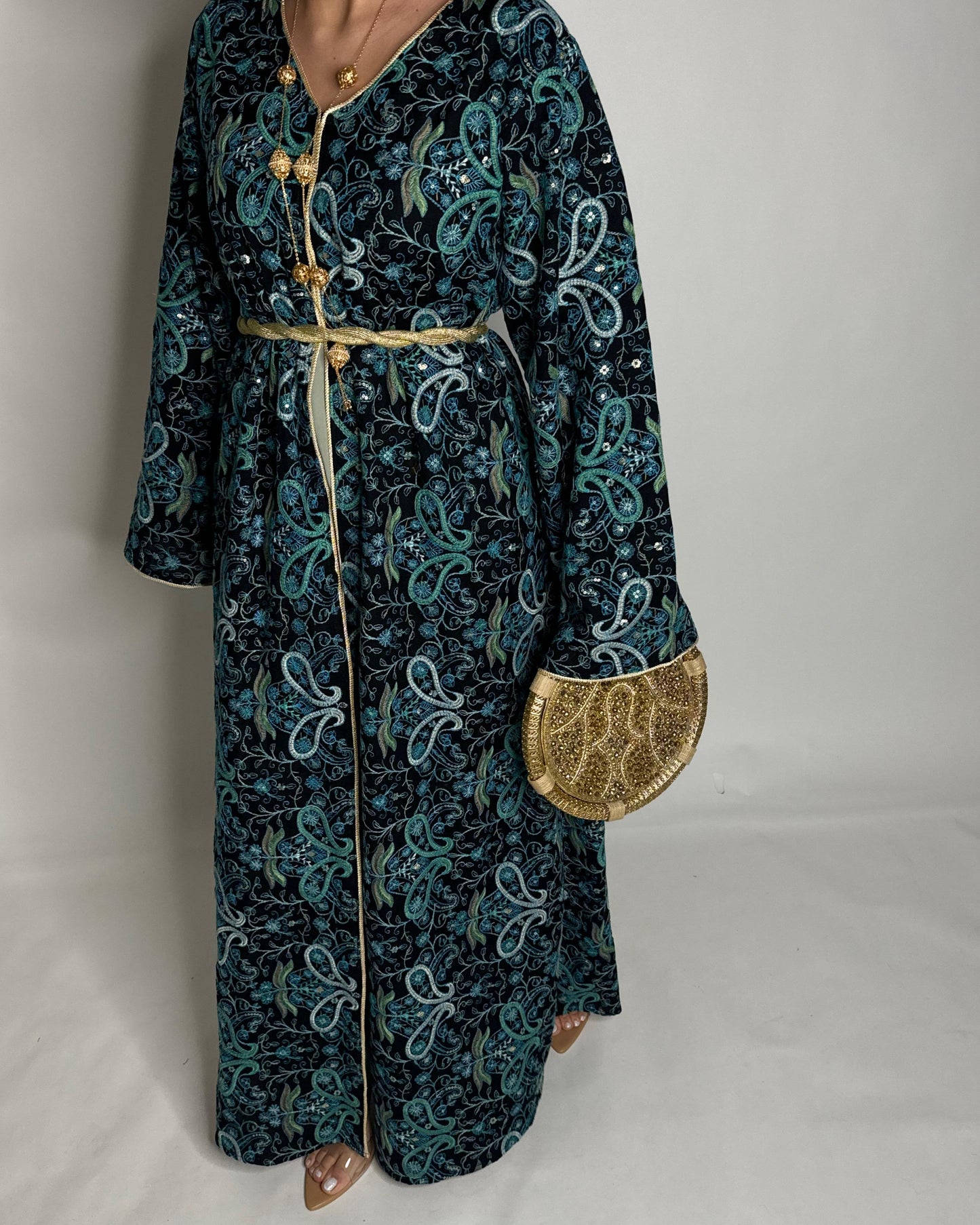 A356- Ramadan/Eid Embroidered Pattern Jalabiya Set (READY TO SHIP)