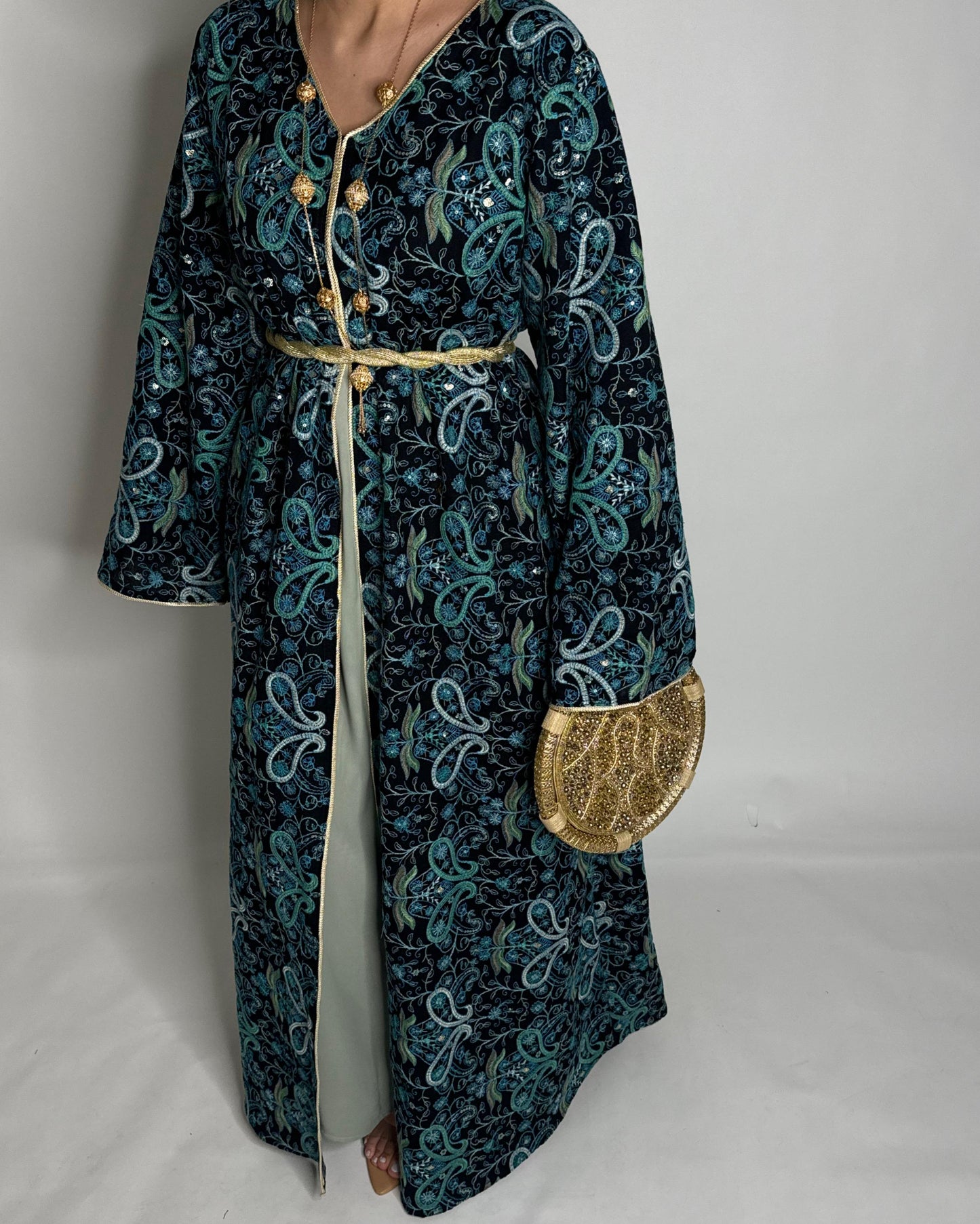 A356- Ramadan/Eid Embroidered Pattern Jalabiya Set (READY TO SHIP)