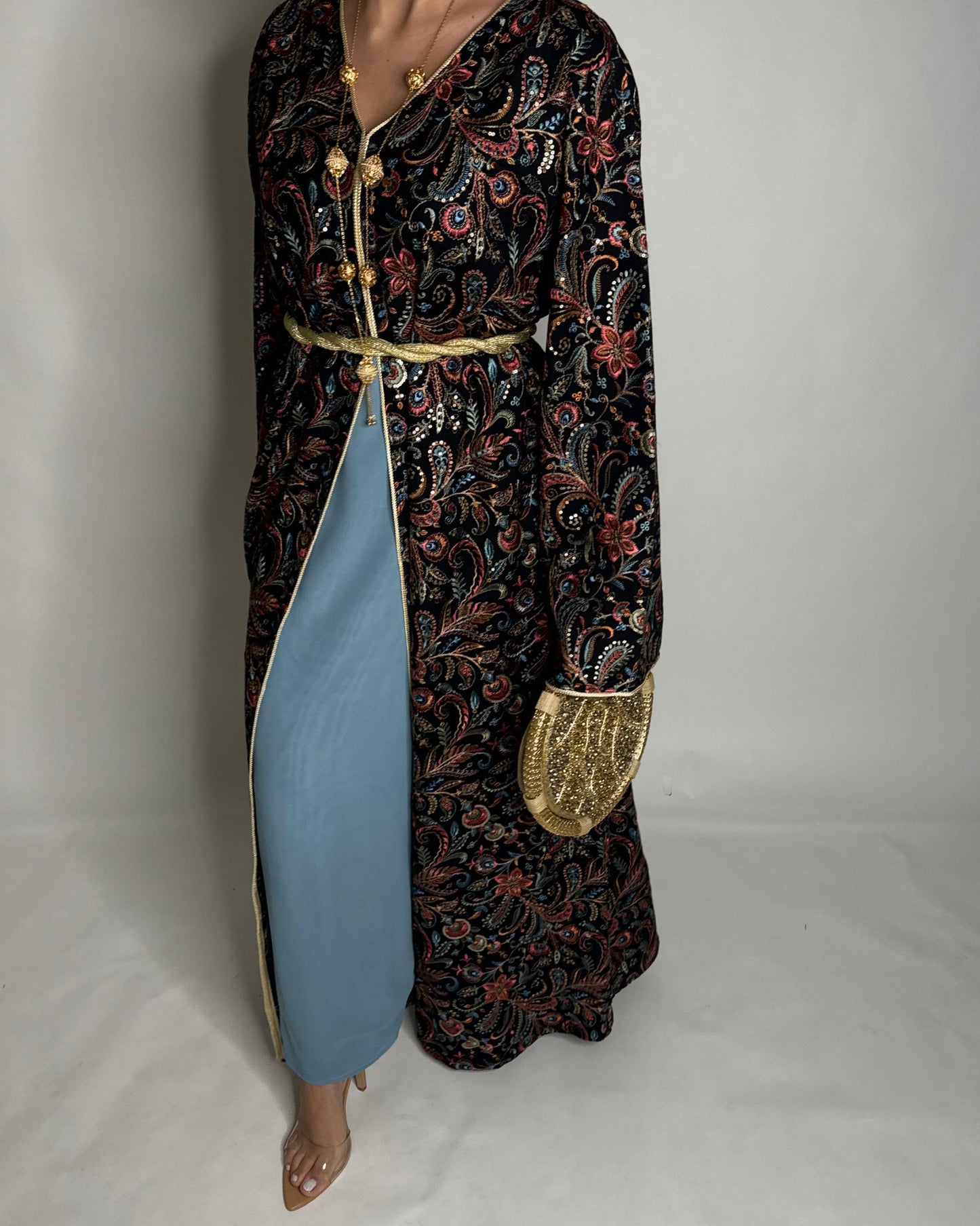 A357- Ramadan/Eid Embroidered Pattern Jalabiya Set (READY TO SHIP)