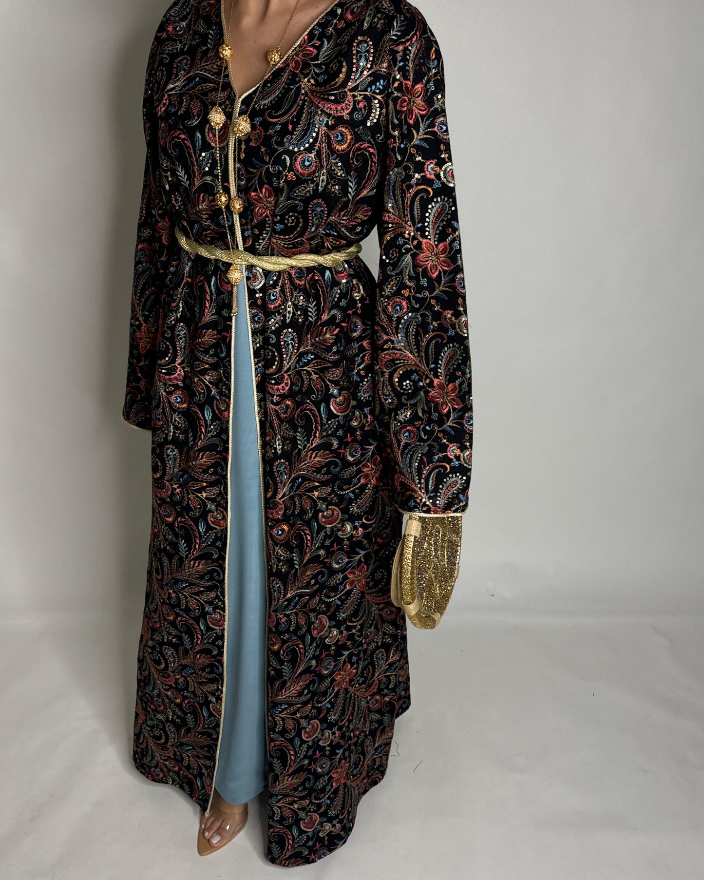 A357- Ramadan/Eid Embroidered Pattern Jalabiya Set (READY TO SHIP)