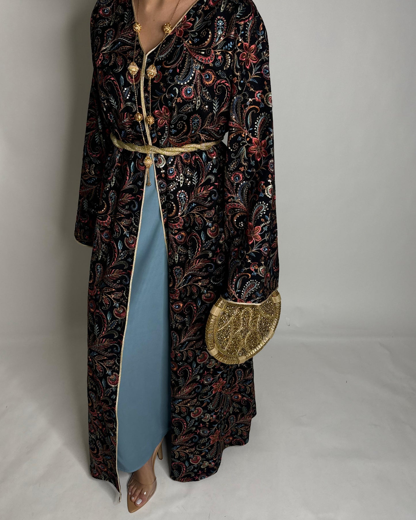 A357- Ramadan/Eid Embroidered Pattern Jalabiya Set (READY TO SHIP)
