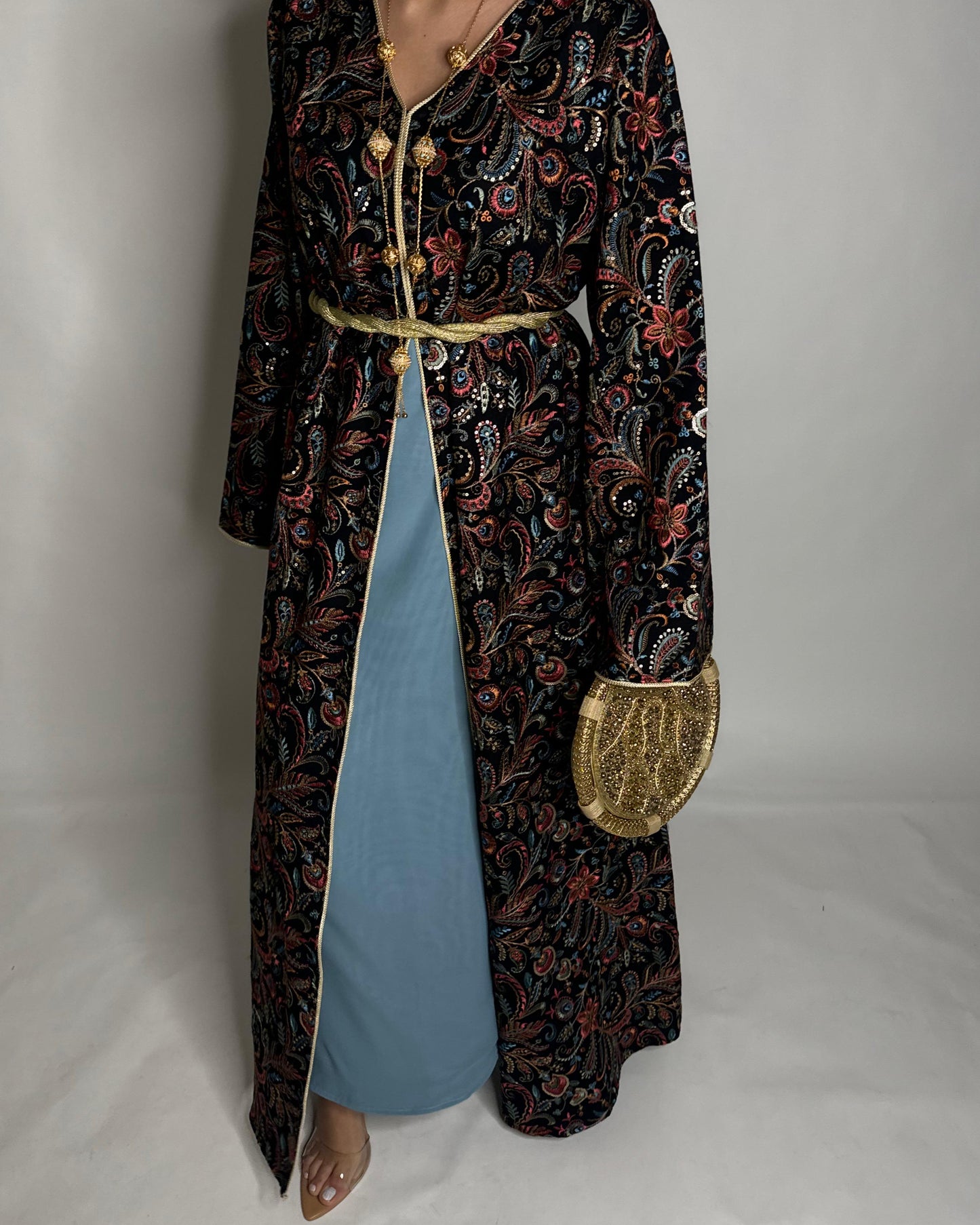 A357- Ramadan/Eid Embroidered Pattern Jalabiya Set (READY TO SHIP)