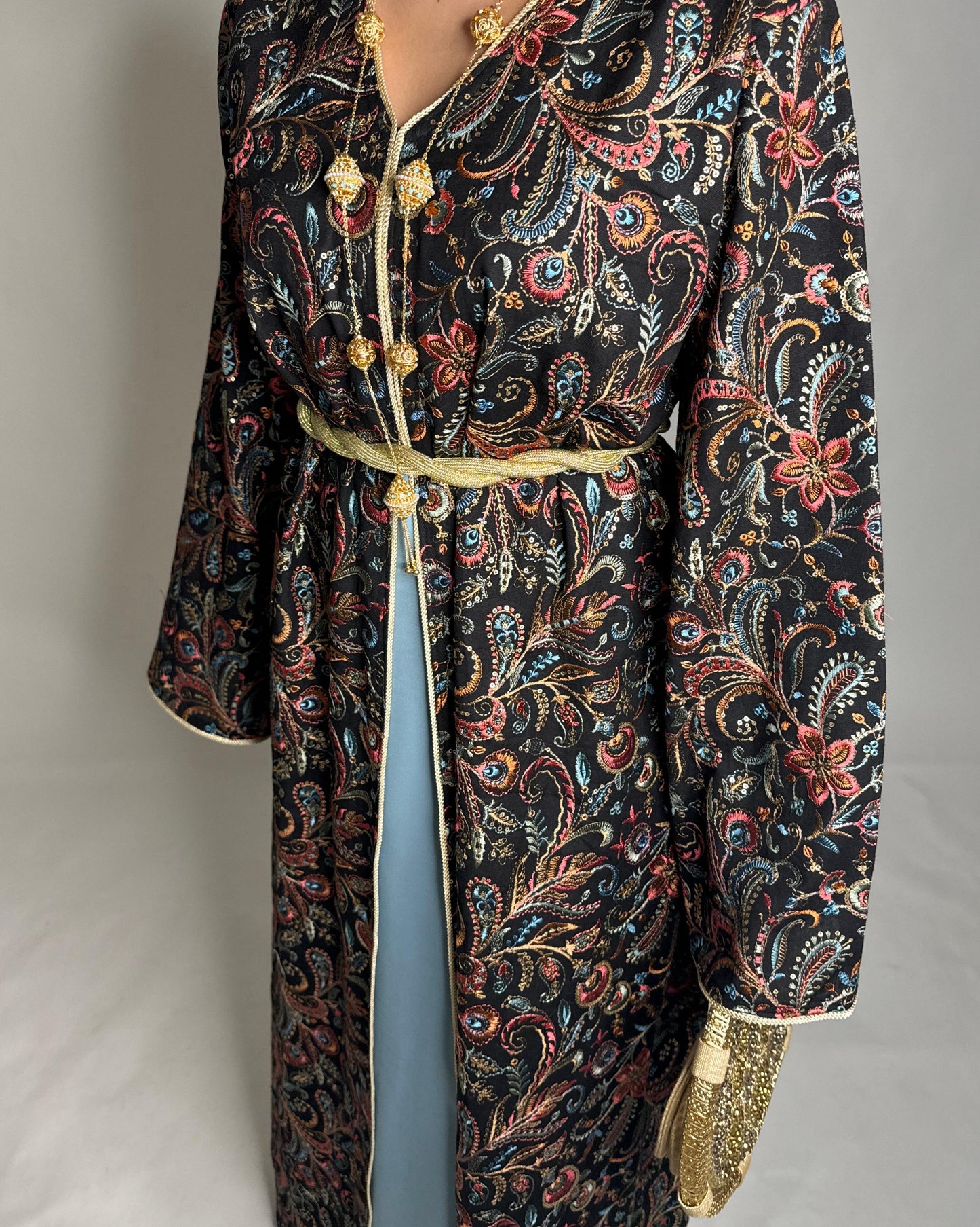 A357- Ramadan/Eid Embroidered Pattern Jalabiya Set (READY TO SHIP)