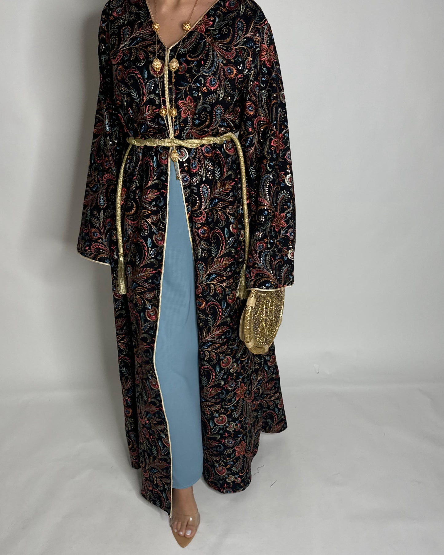 A357- Ramadan/Eid Embroidered Pattern Jalabiya Set (READY TO SHIP)