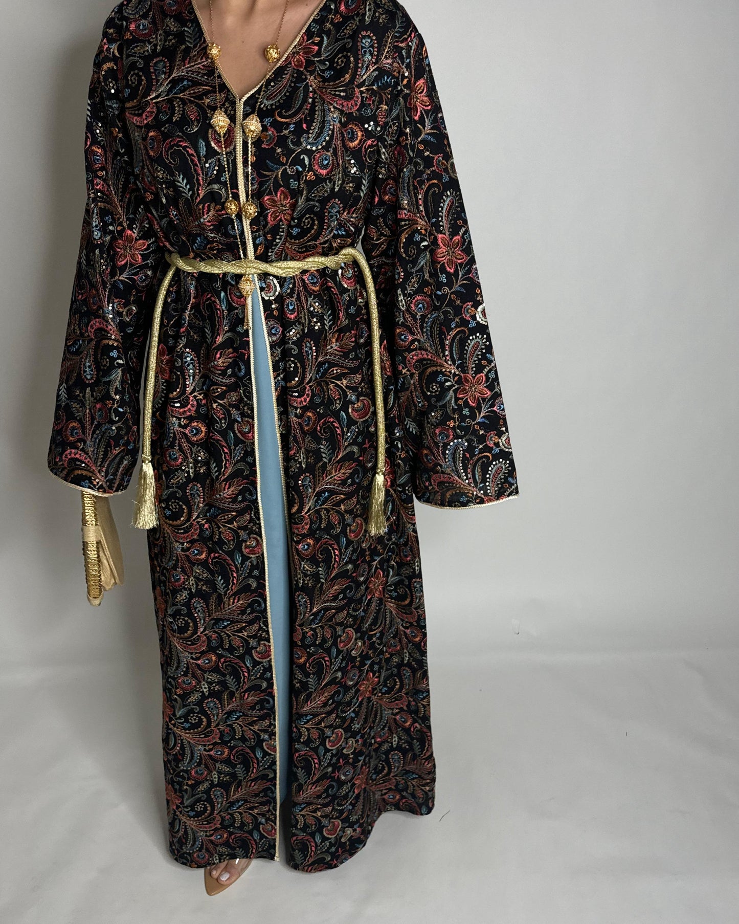 A357- Ramadan/Eid Embroidered Pattern Jalabiya Set (READY TO SHIP)