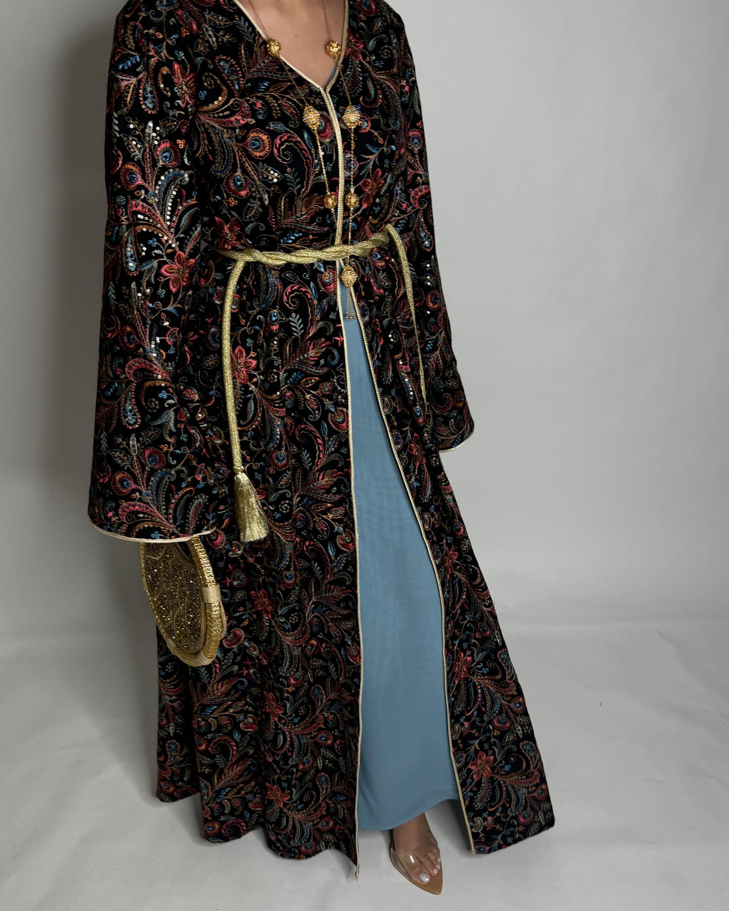 A357- Ramadan/Eid Embroidered Pattern Jalabiya Set (READY TO SHIP)
