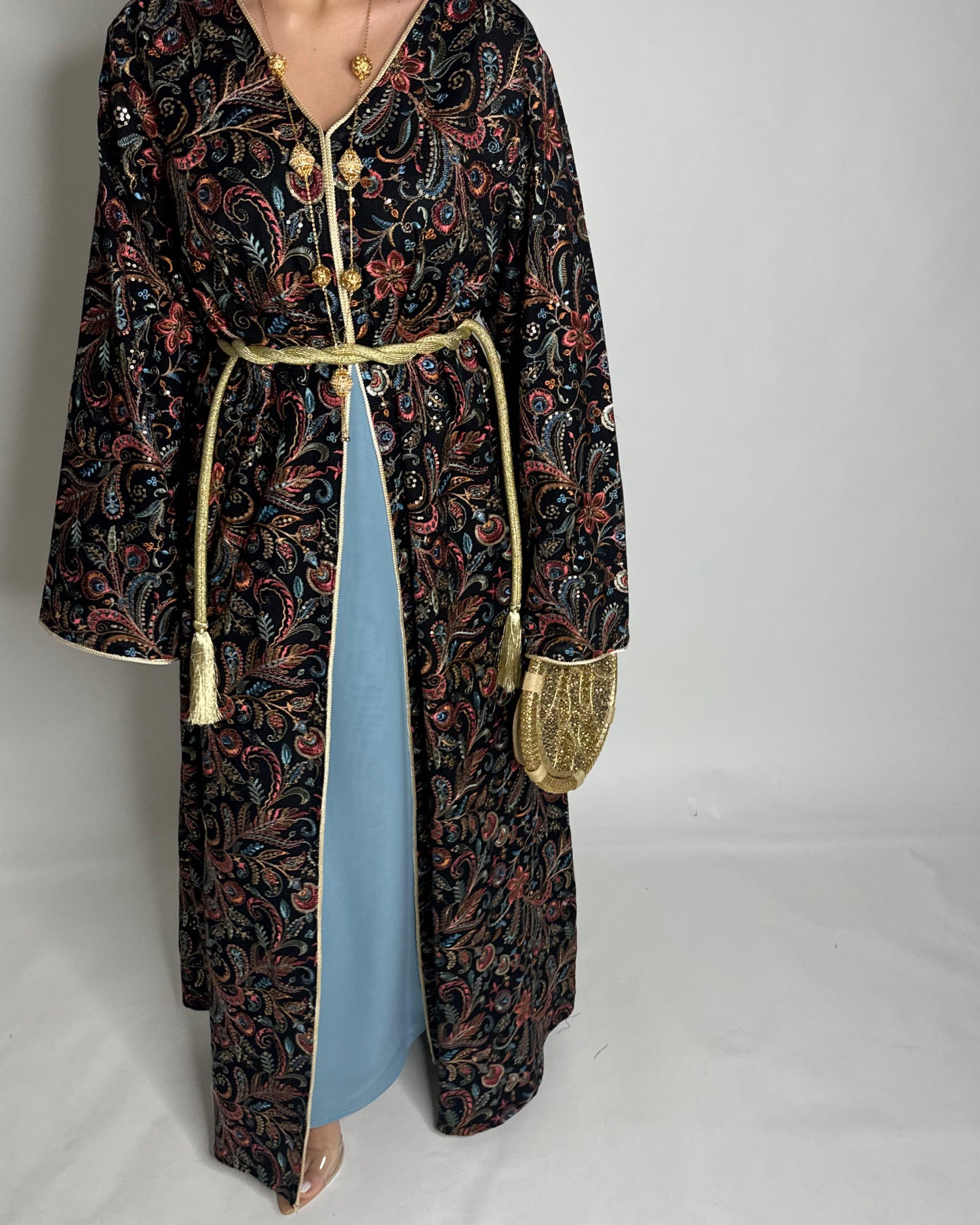 A357- Ramadan/Eid Embroidered Pattern Jalabiya Set (READY TO SHIP)