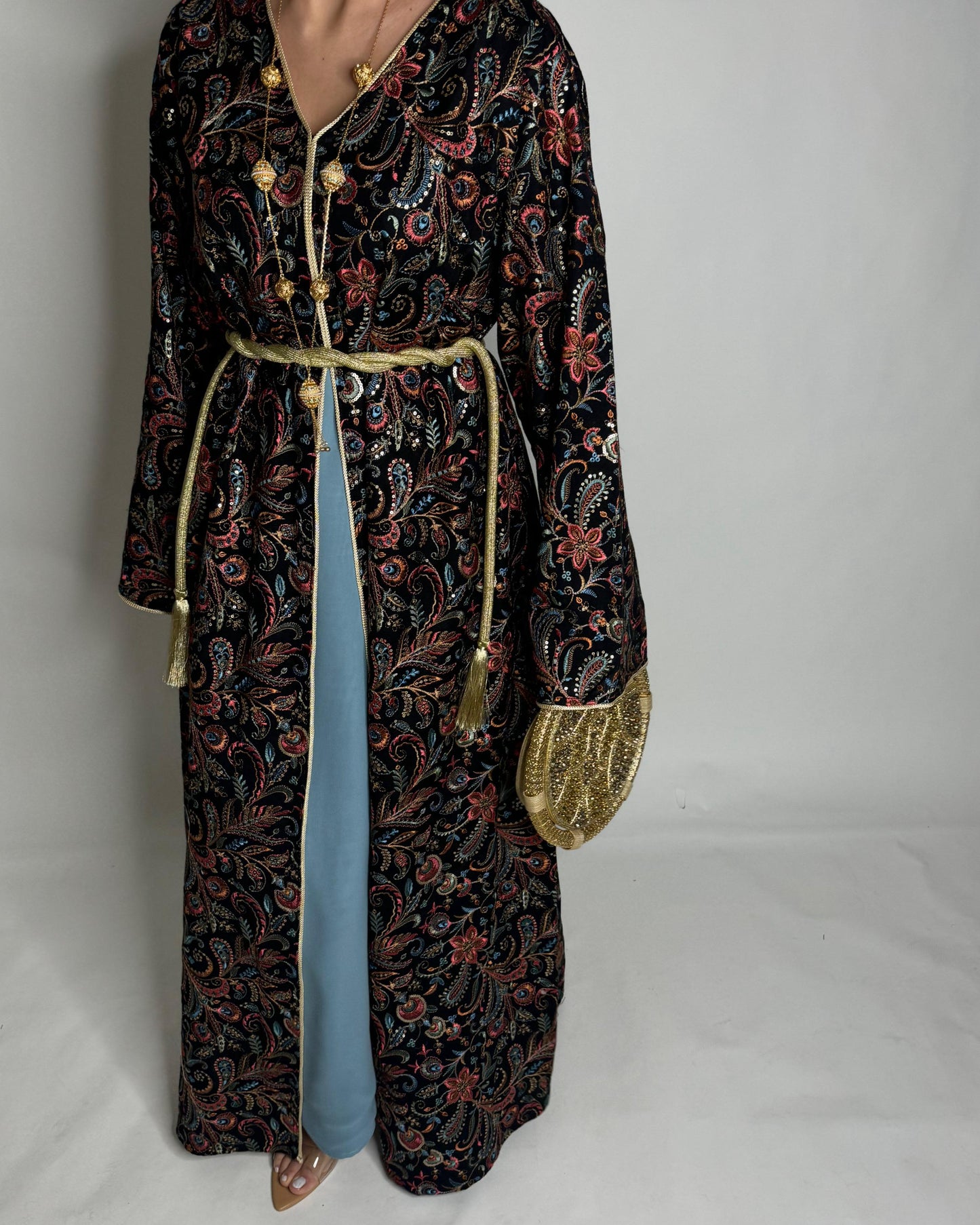 A357- Ramadan/Eid Embroidered Pattern Jalabiya Set (READY TO SHIP)