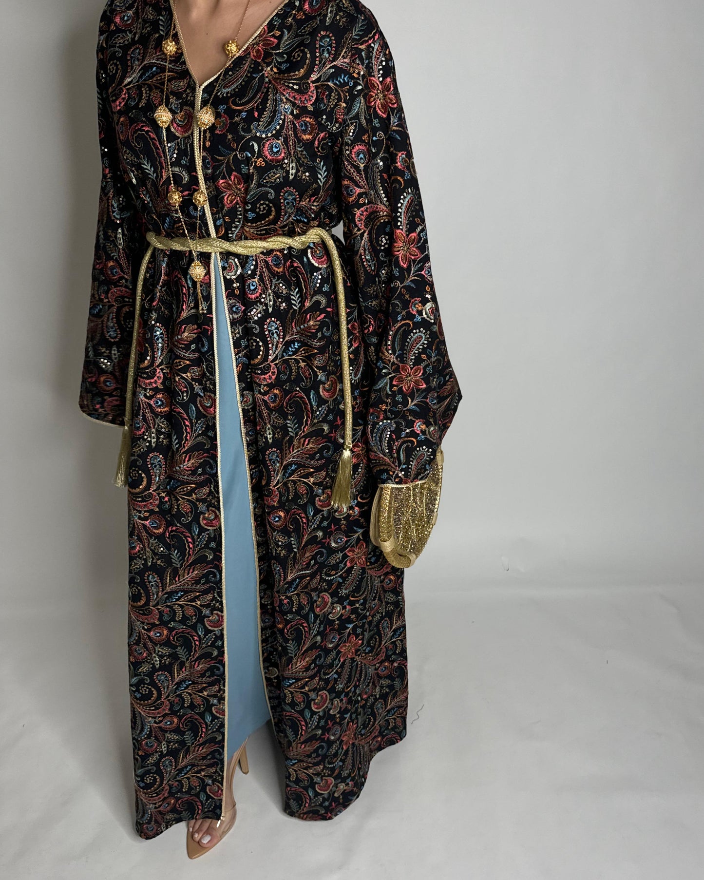 A357- Ramadan/Eid Embroidered Pattern Jalabiya Set (READY TO SHIP)