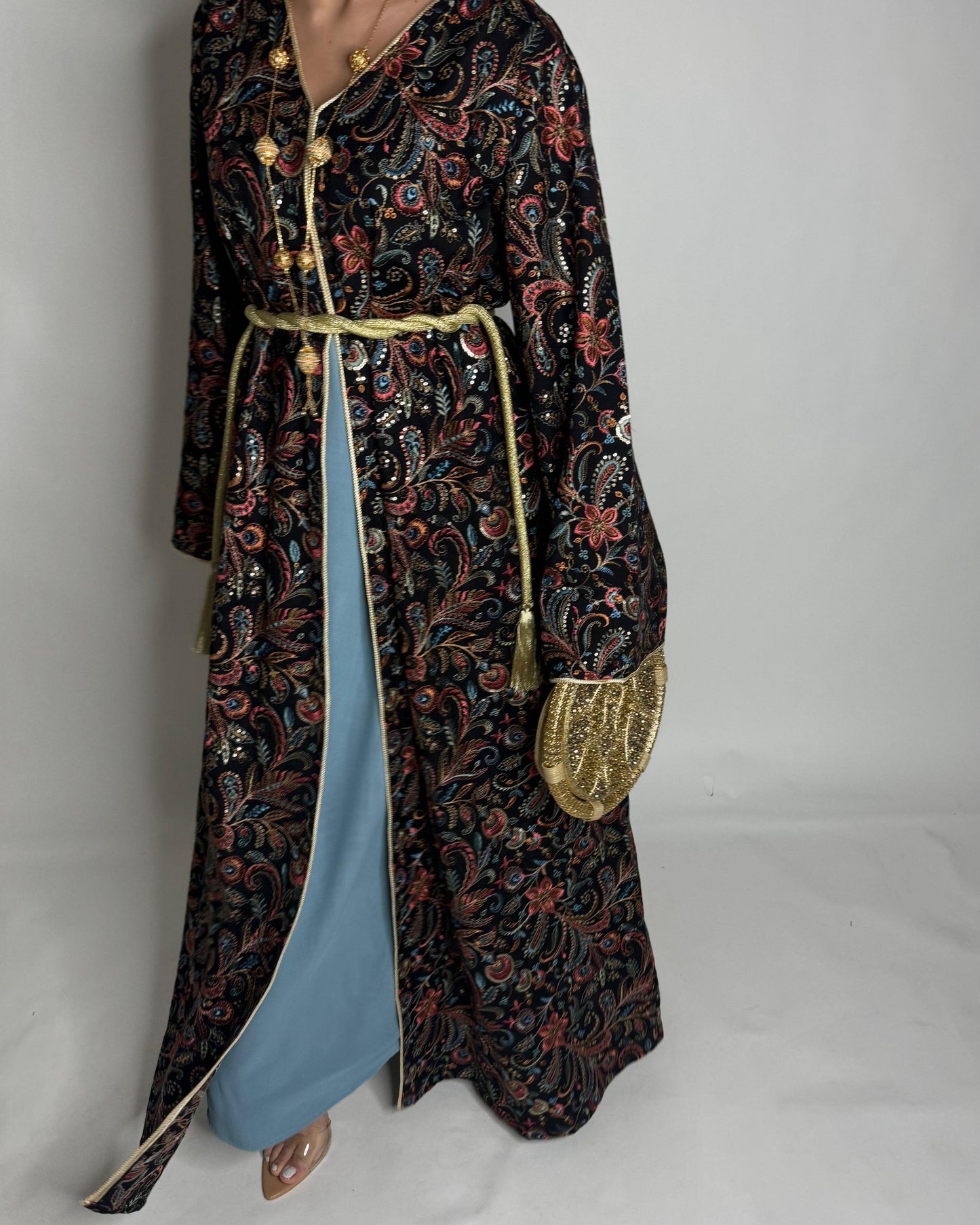 A357- Ramadan/Eid Embroidered Pattern Jalabiya Set (READY TO SHIP)