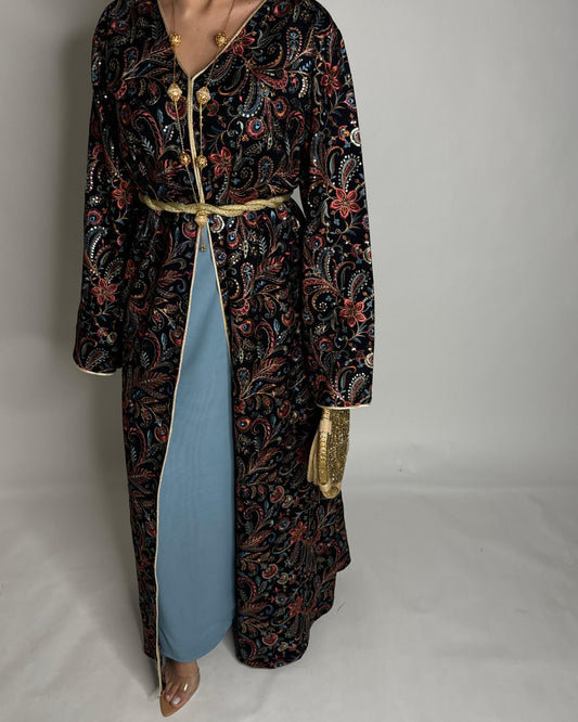 A357- Ramadan/Eid Embroidered Pattern Jalabiya Set (READY TO SHIP)