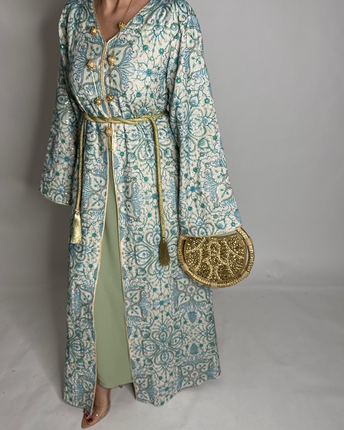 A359- Ramadan/Eid Embroidered Pattern Jalabiya Set