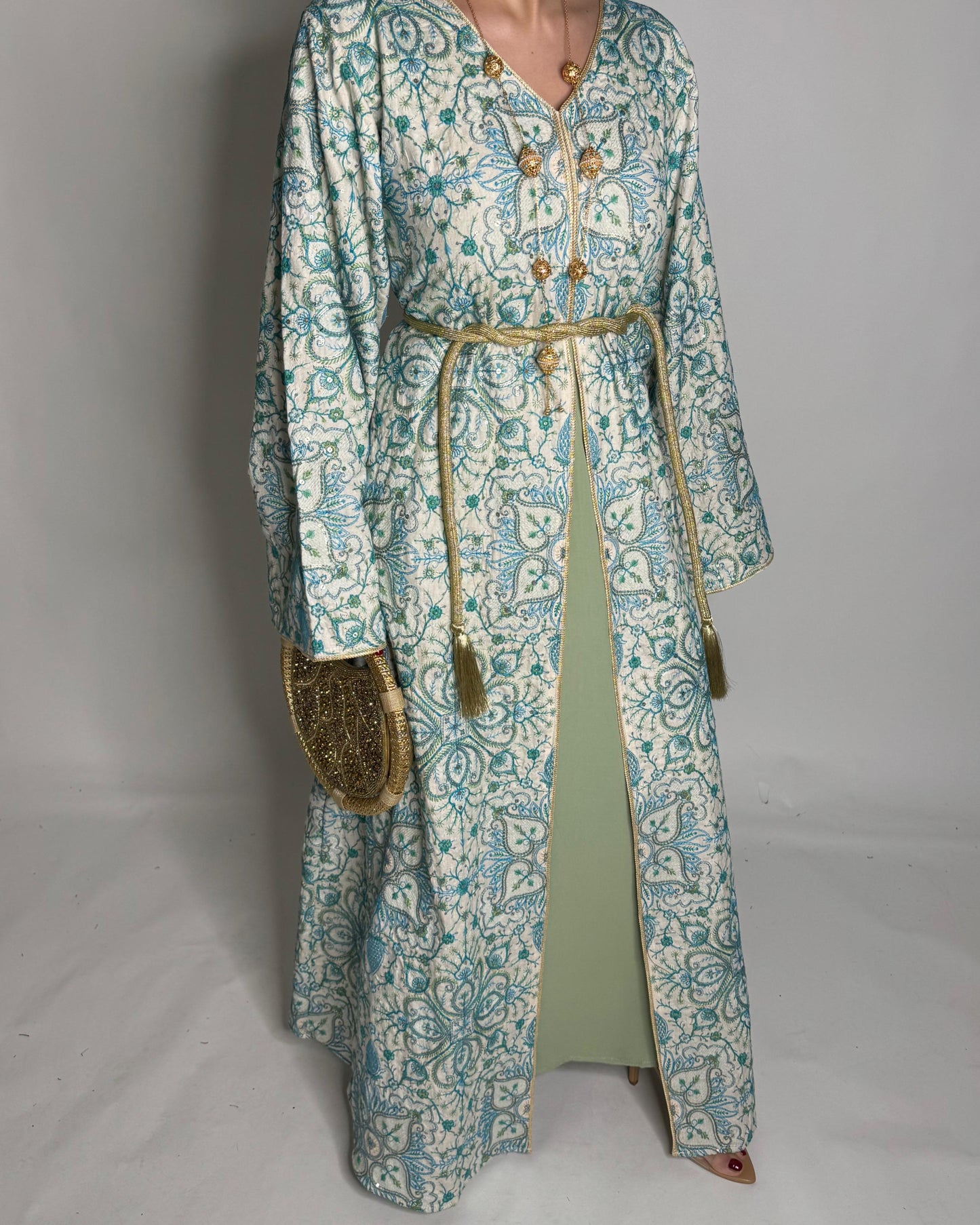 A359- Ramadan/Eid Embroidered Pattern Jalabiya Set