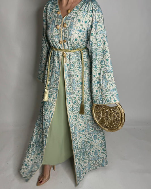 A359- Ramadan/Eid Embroidered Pattern Jalabiya Set