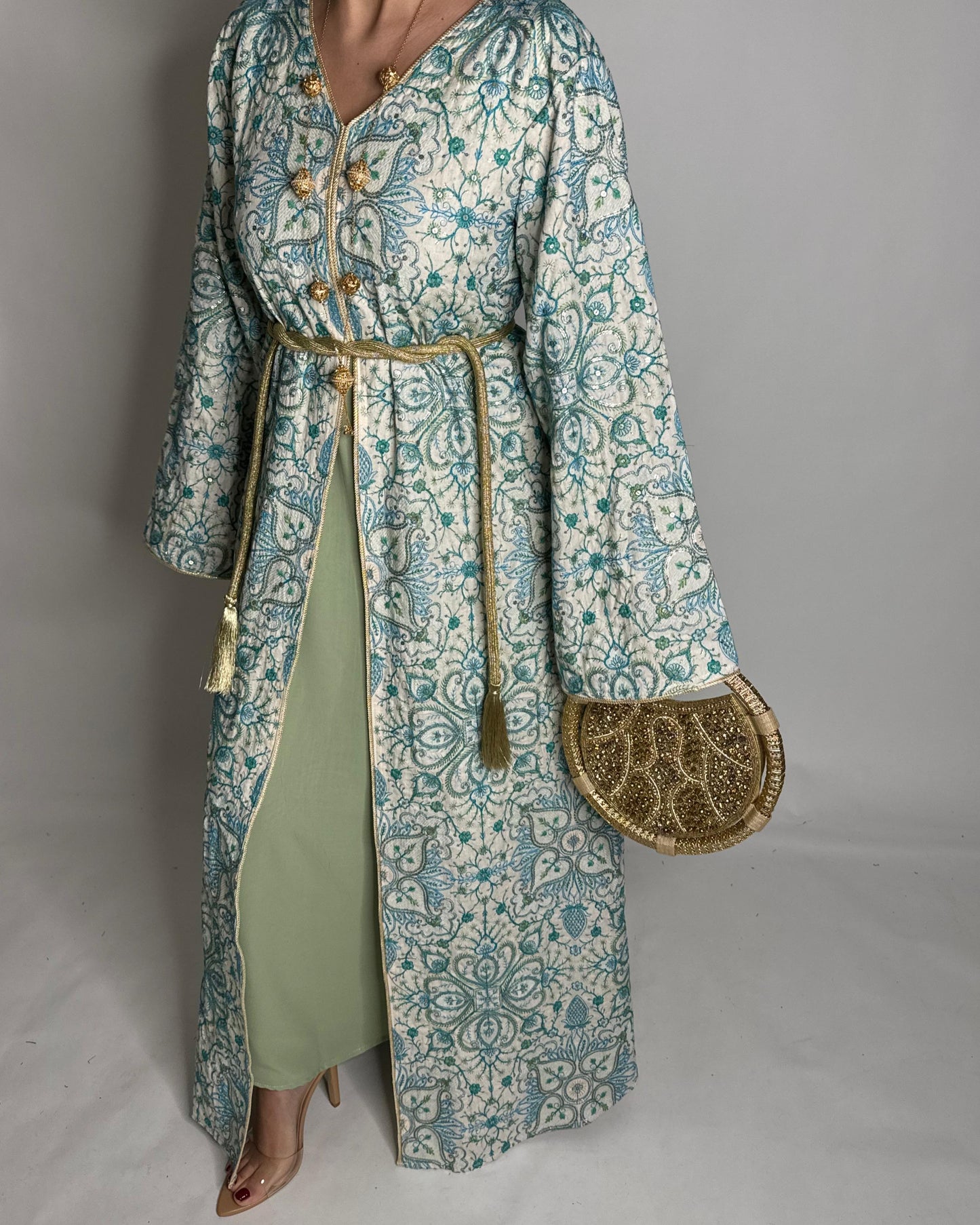 A359- Ramadan/Eid Embroidered Pattern Jalabiya Set